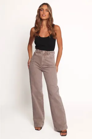 Abrand 94 High Wide Jeans - Mushroom