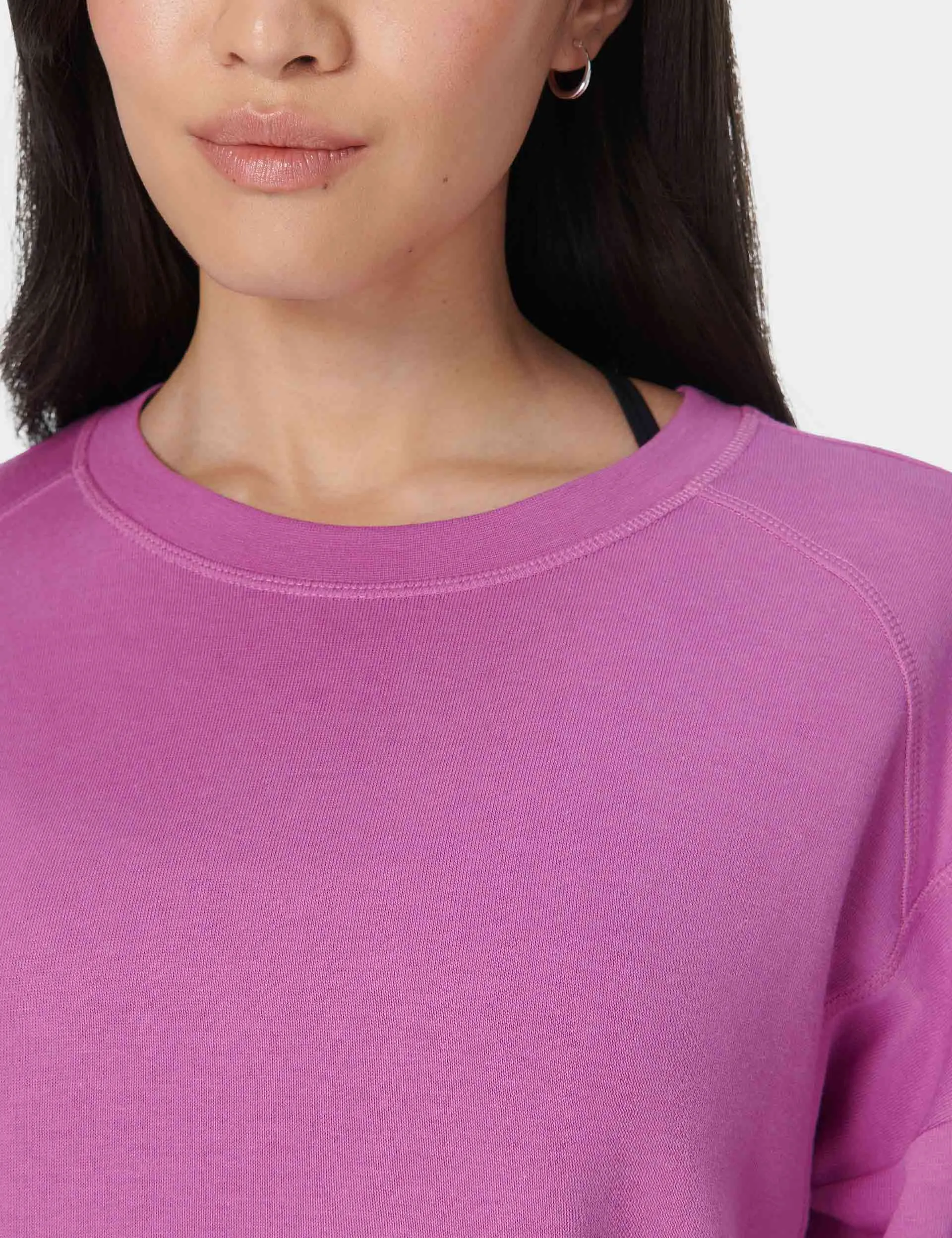 After Class Crop Sweatshirt - Allium Pink