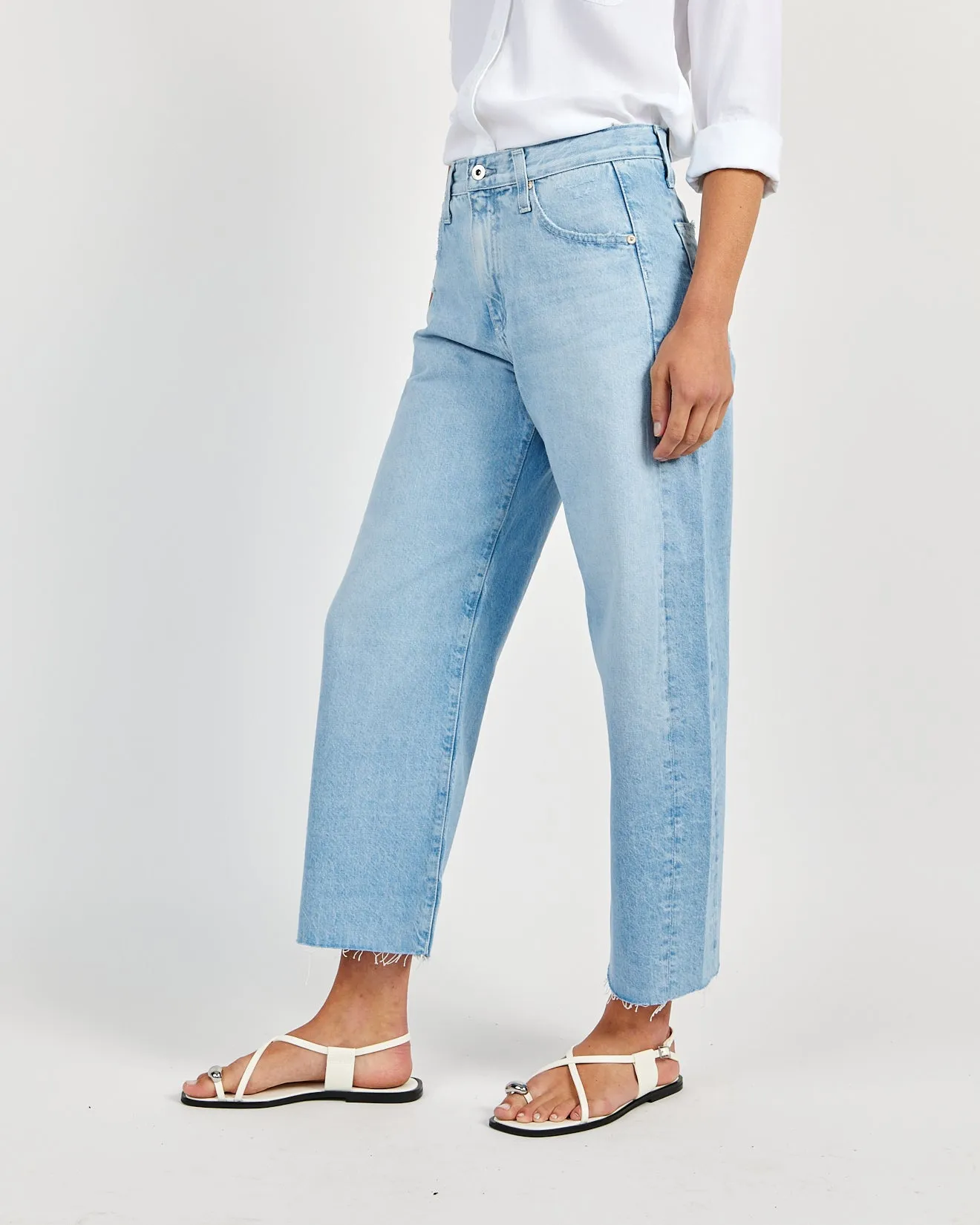 AG Jeans Hattie Crop High Rise Barrel - Sunrise