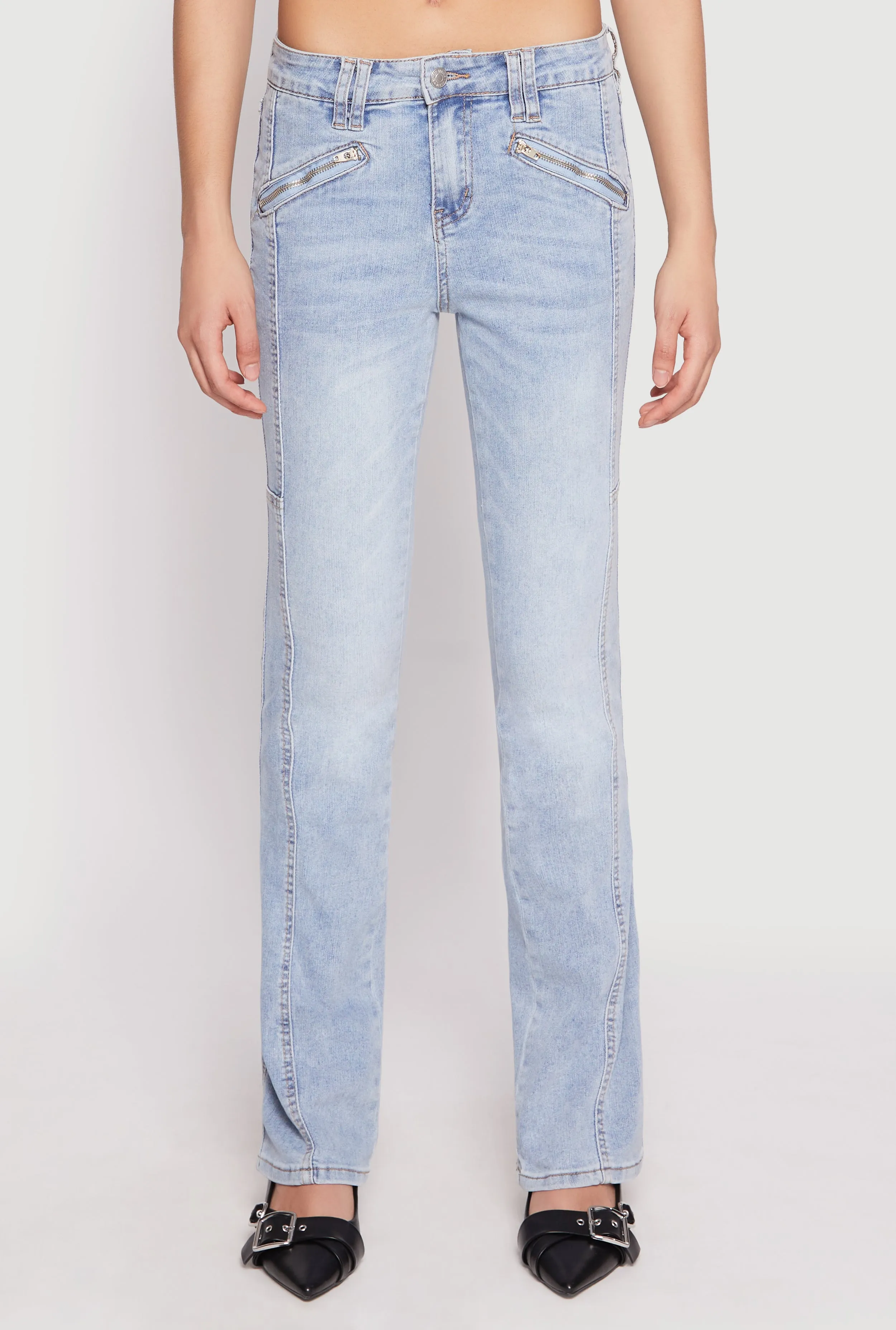 Almost Famous Acid Wash Pintuck Jeans
