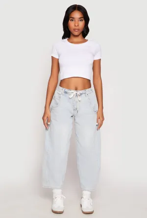 Almost Famous Drawstring Waist Barrel Jeans