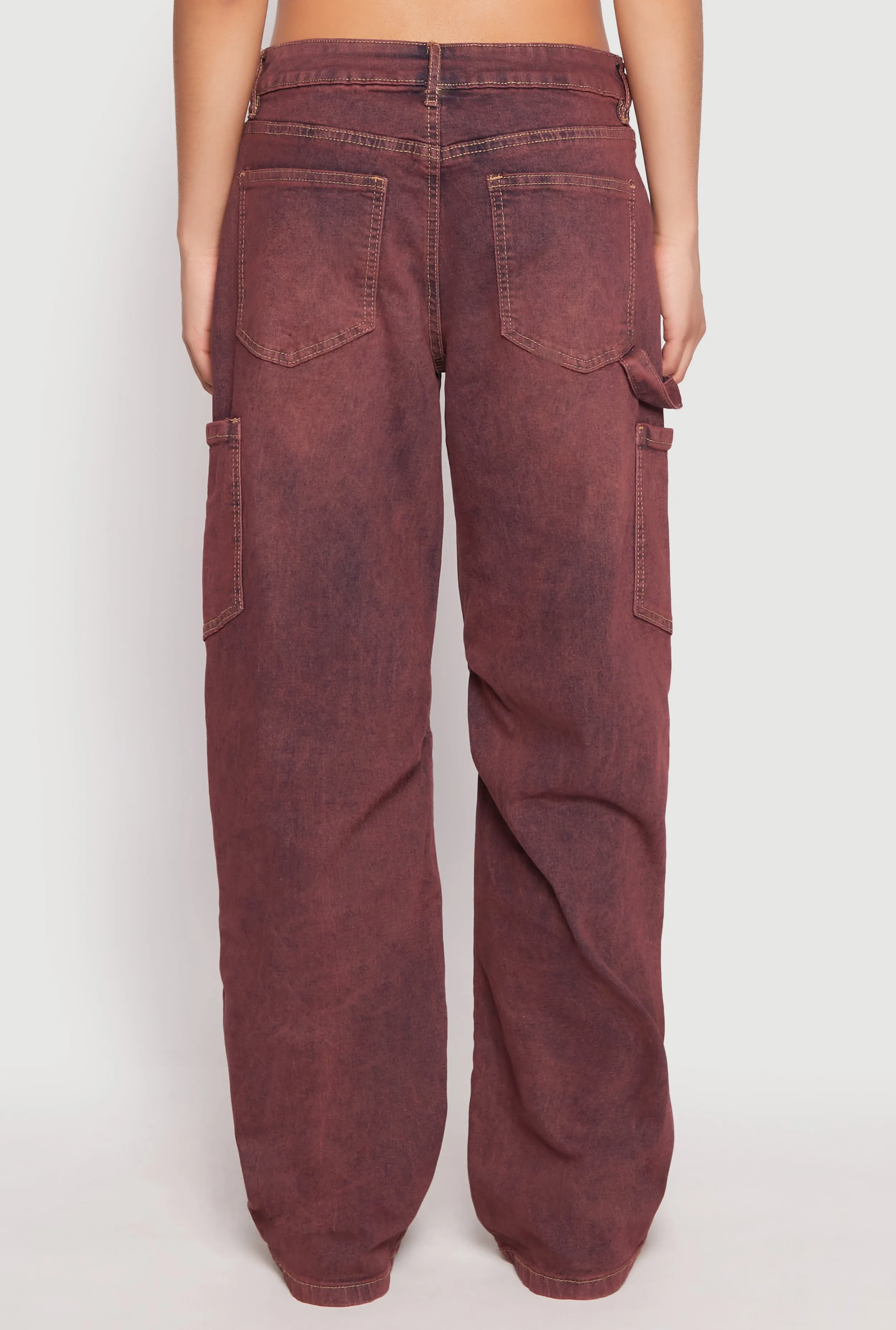 Almost Famous Mineral Wash Cargo Barrel Jeans