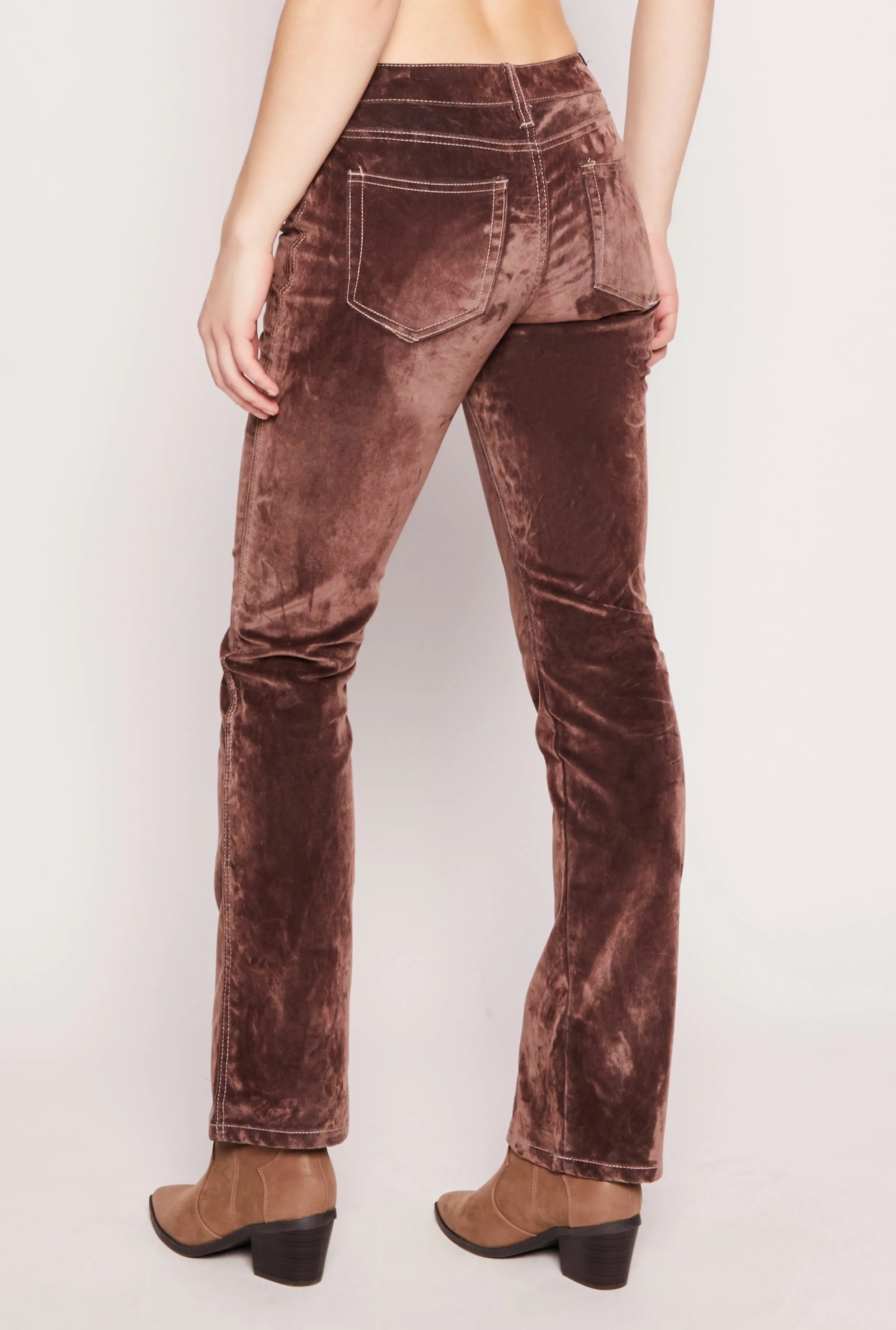 Almost Famous Velvet Flocked Boot Leg Jeans