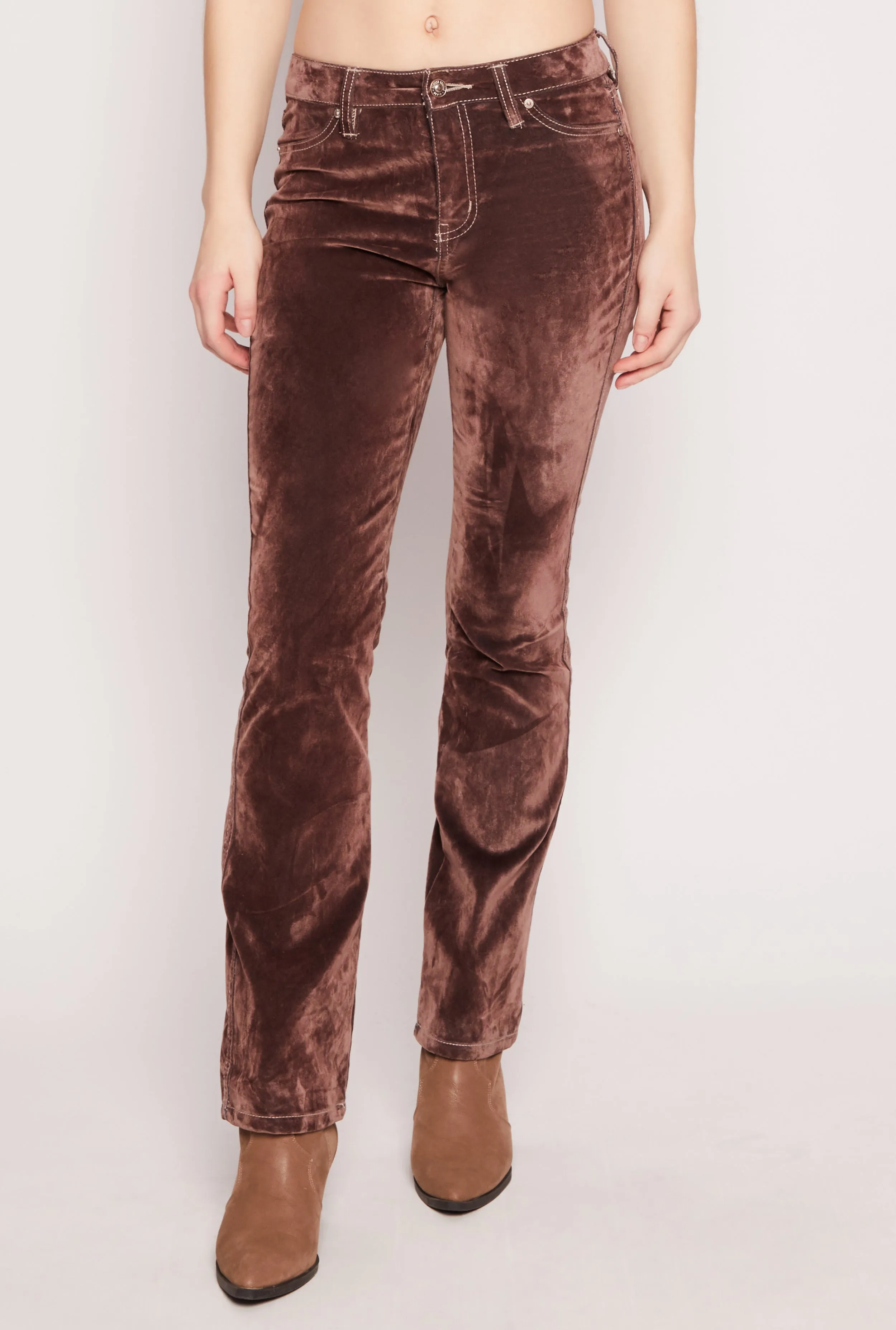 Almost Famous Velvet Flocked Boot Leg Jeans