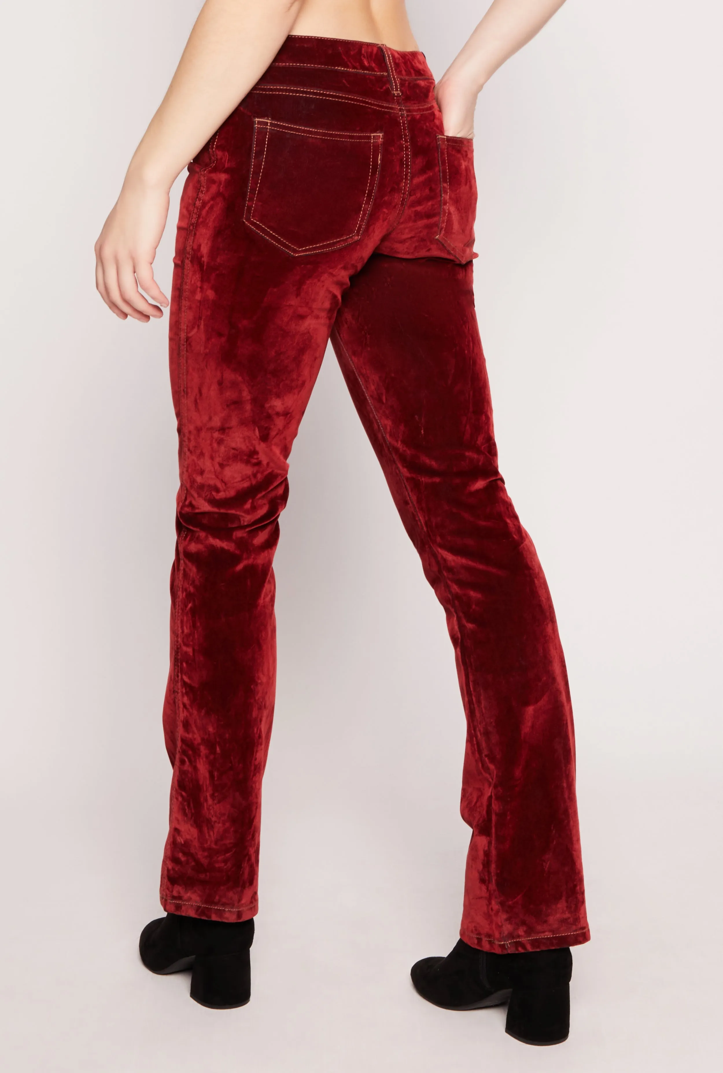 Almost Famous Velvet Flocked Boot Leg Jeans