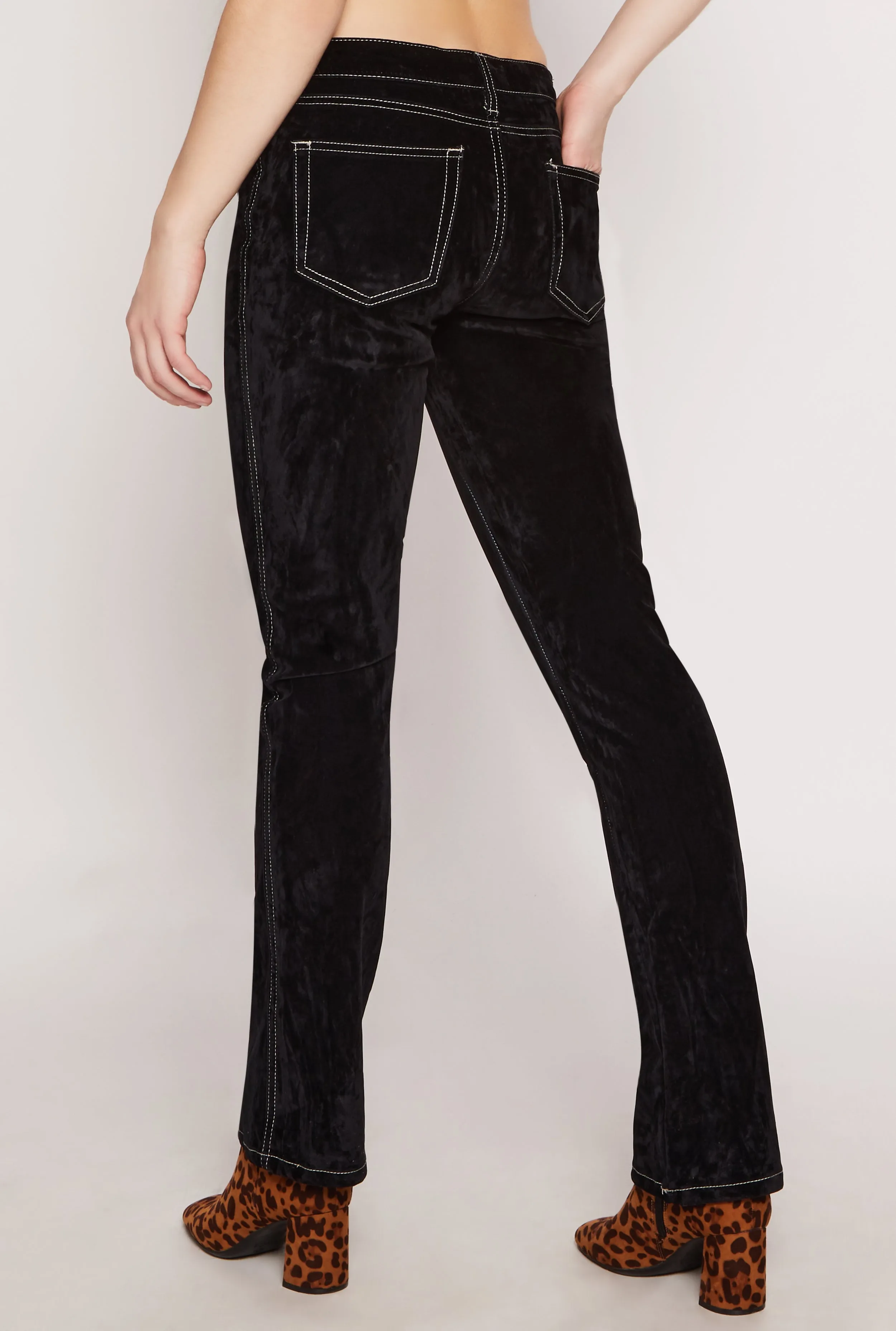 Almost Famous Velvet Flocked Boot Leg Jeans