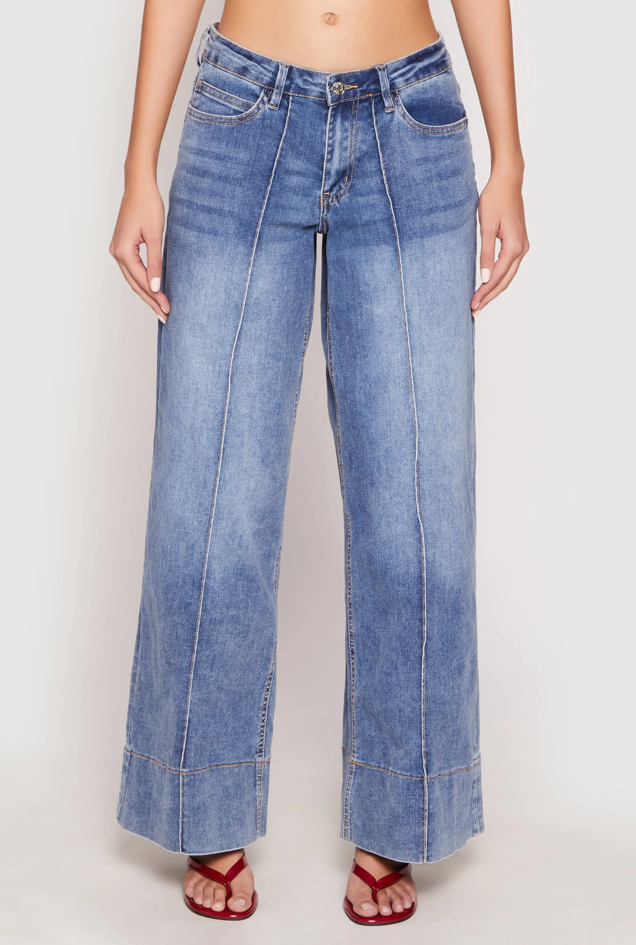 Almost Famous Wide Leg Pintuck Jeans