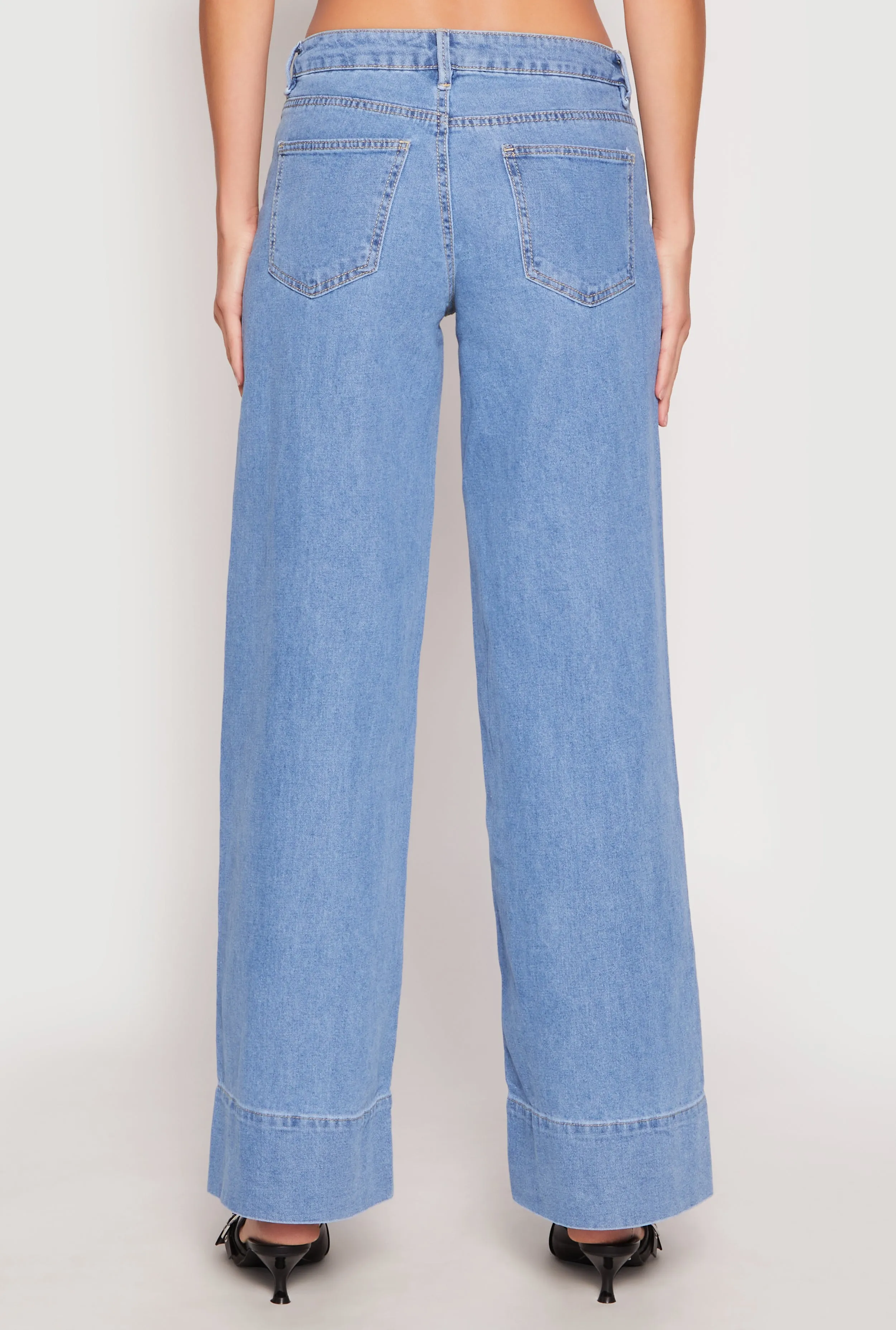 Almost Famous Wide Leg Pintuck Jeans