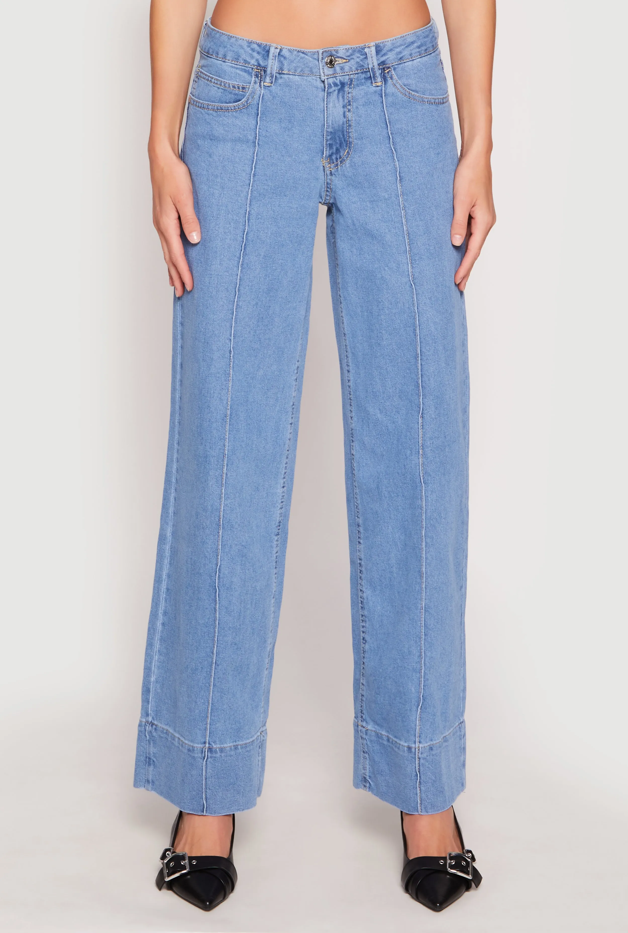 Almost Famous Wide Leg Pintuck Jeans