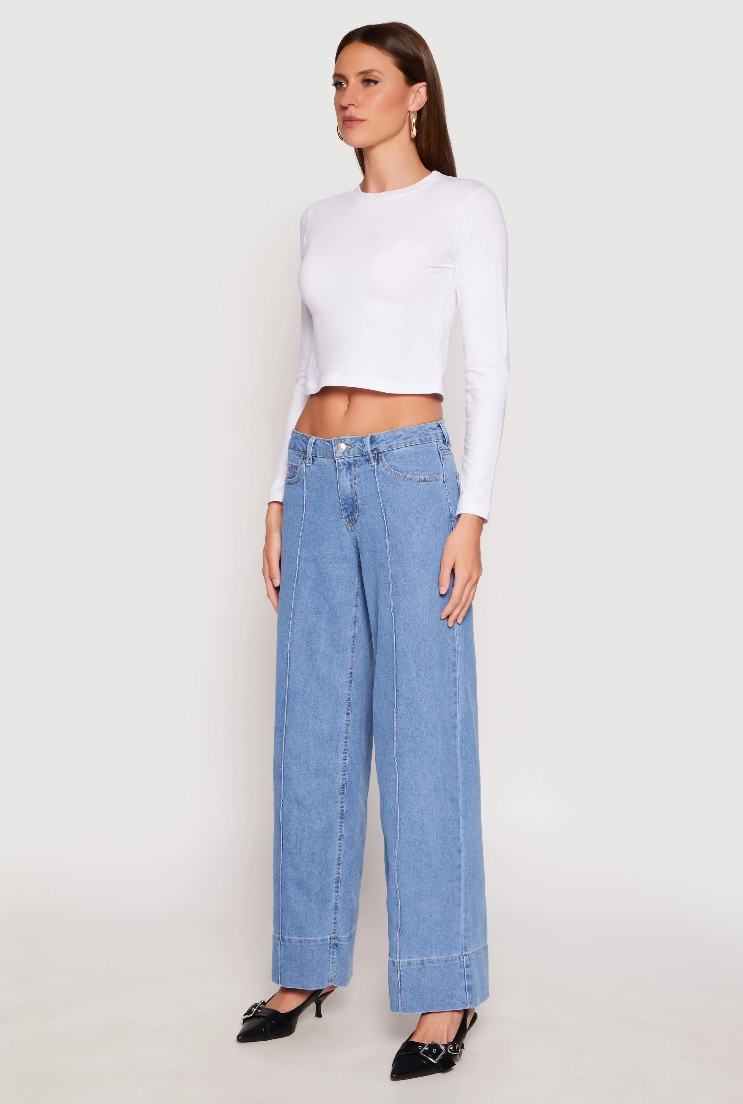 Almost Famous Wide Leg Pintuck Jeans