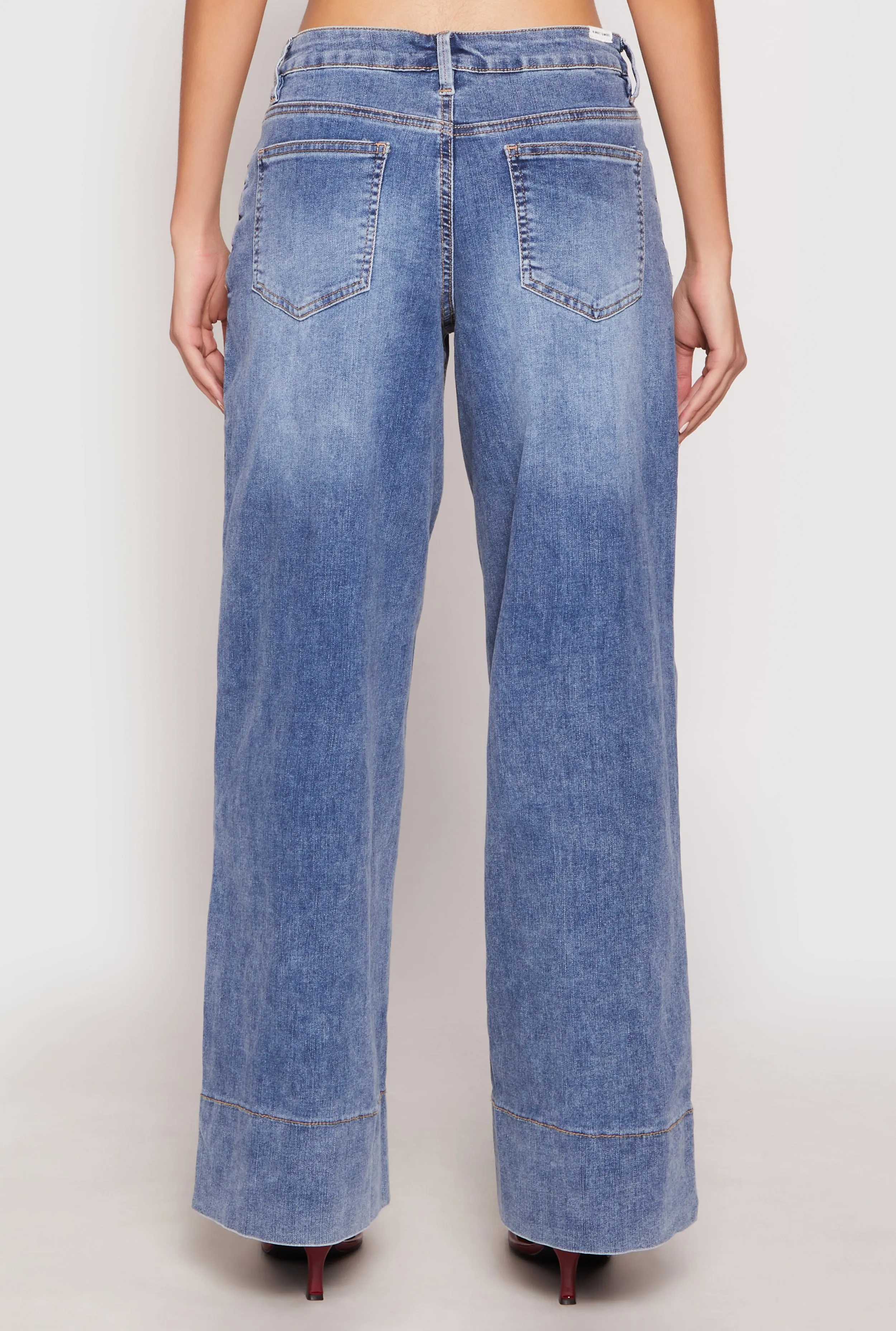 Almost Famous Wide Leg Pintuck Jeans