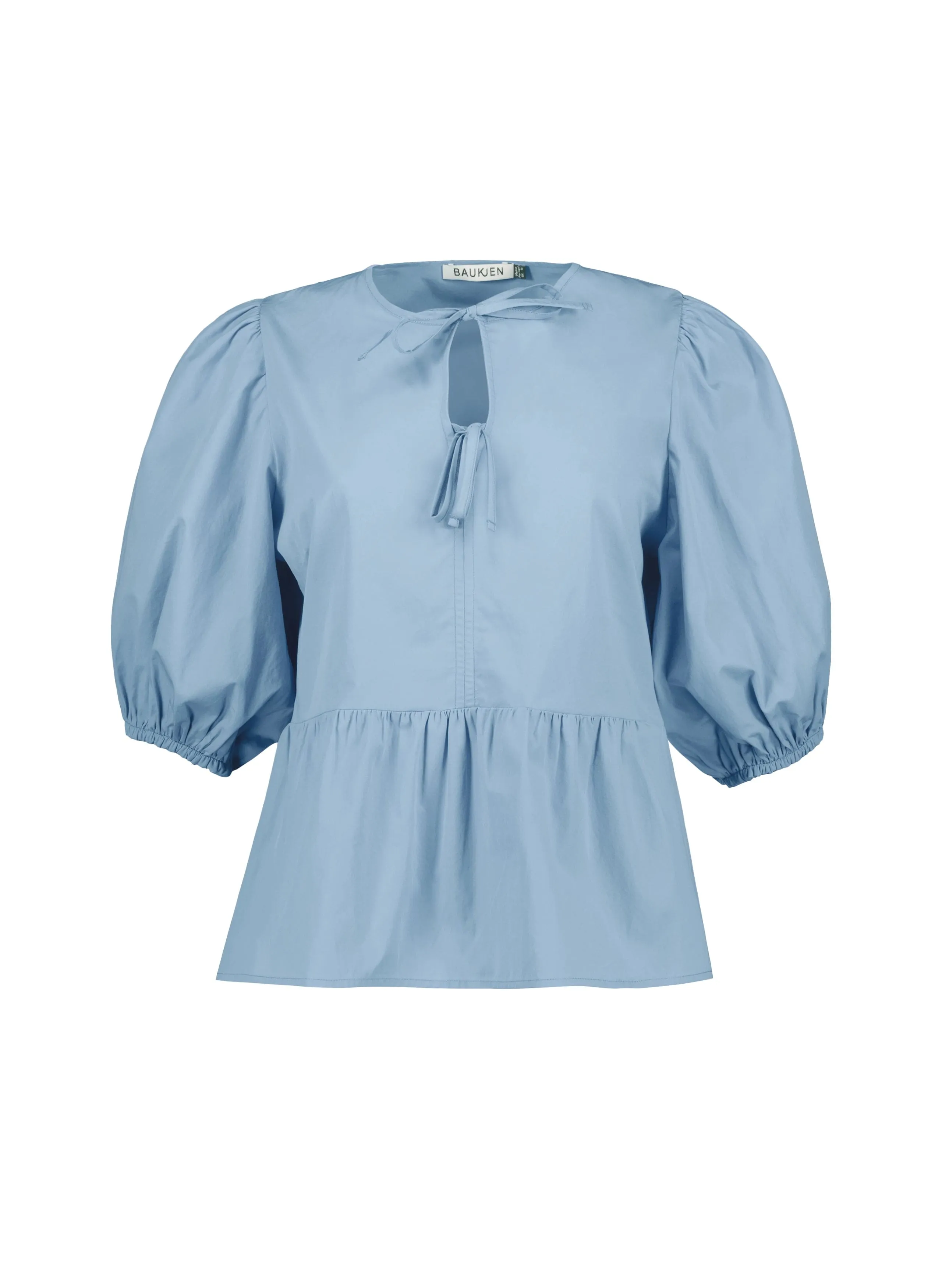 Azura Organic Cotton Tie Detail Blouse | Fresh Blue