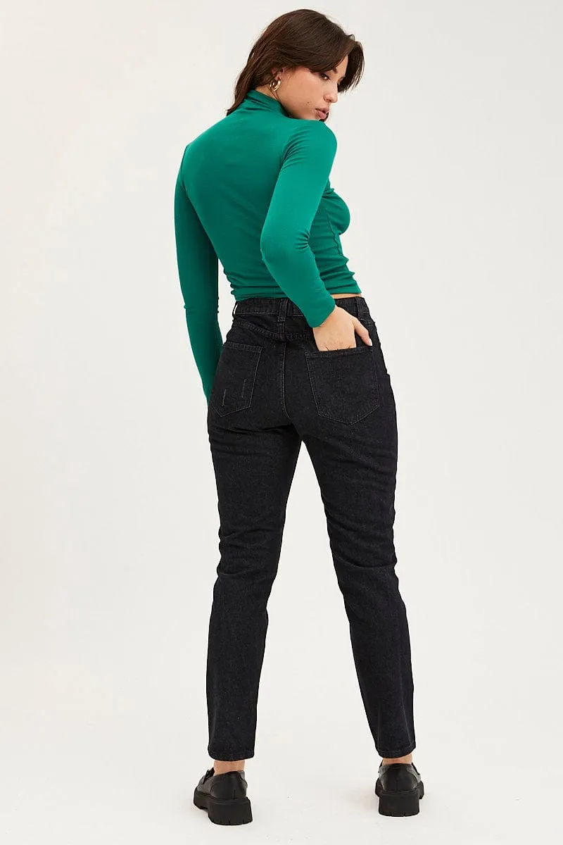 Black Mom Jeans High Rise