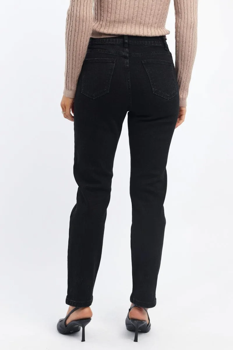 Black Mom Jeans High Rise