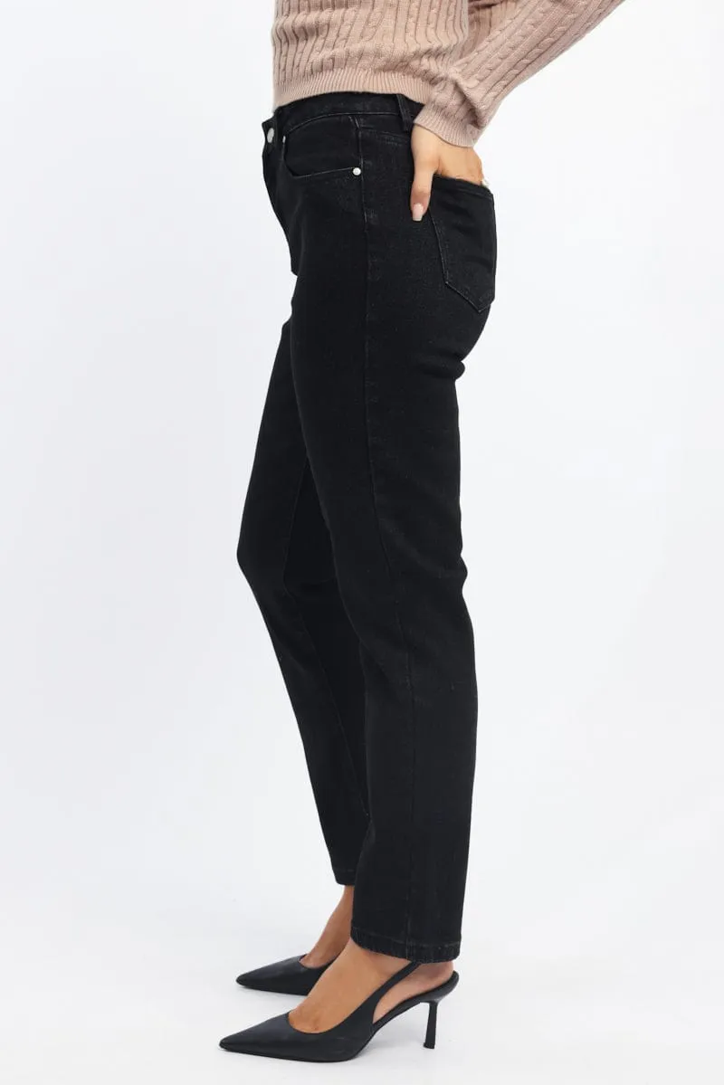 Black Mom Jeans High Rise