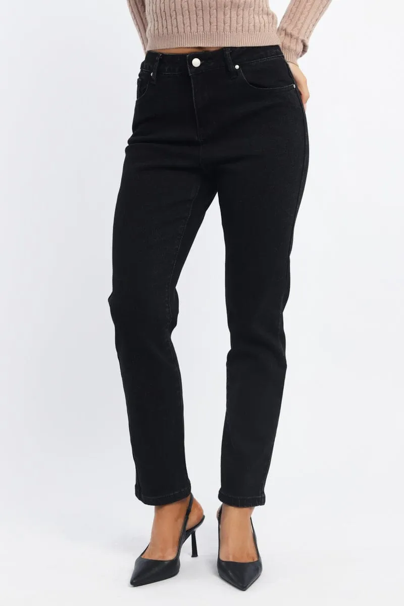 Black Mom Jeans High Rise