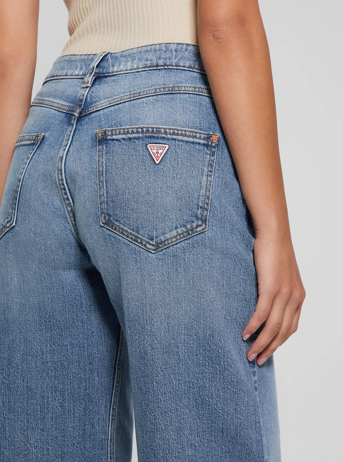Blue Denim Bellflower Wide Leg Jeans