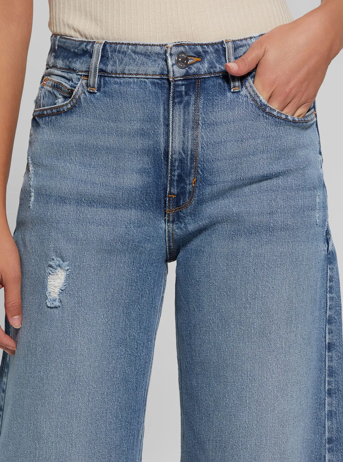 Blue Denim Bellflower Wide Leg Jeans