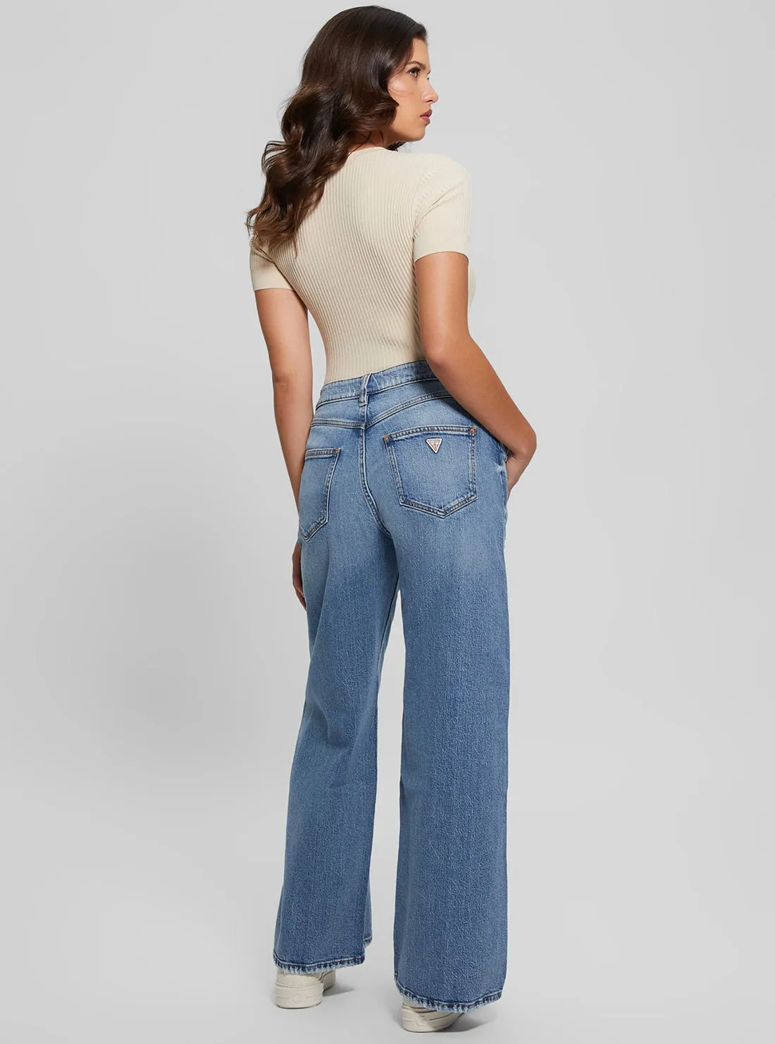 Blue Denim Bellflower Wide Leg Jeans