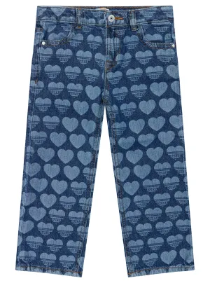 Blue Denim Wide Leg Jeans (2-7)