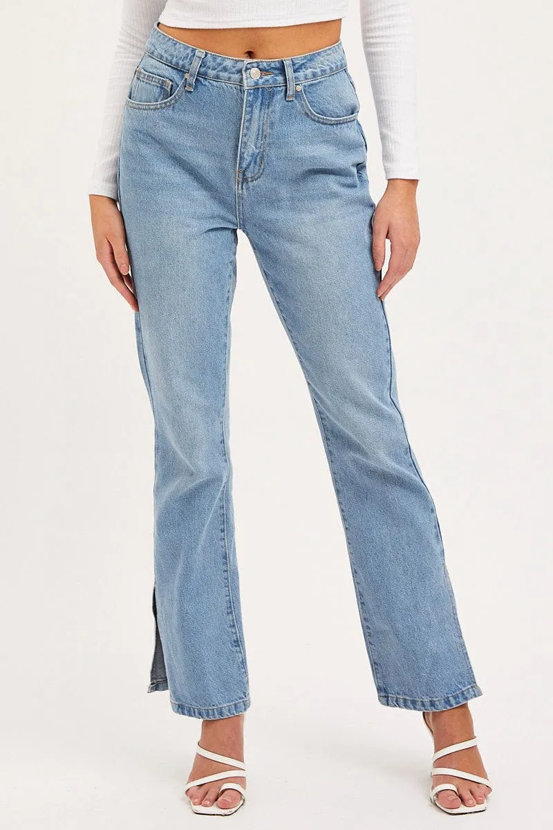 Blue High Rise Mom Jeans
