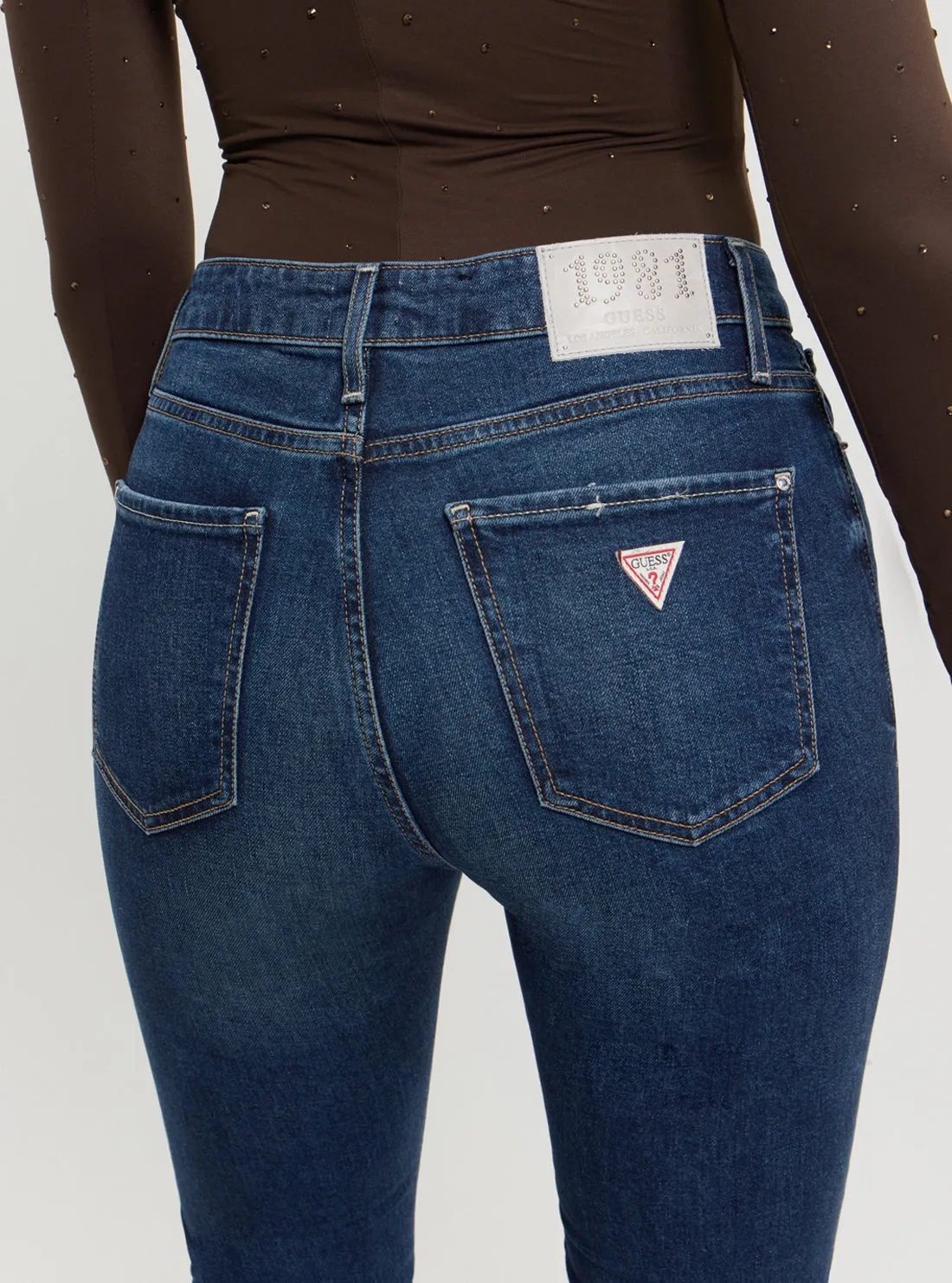 Blue Sexy Flare High Rise in Dark Wash
