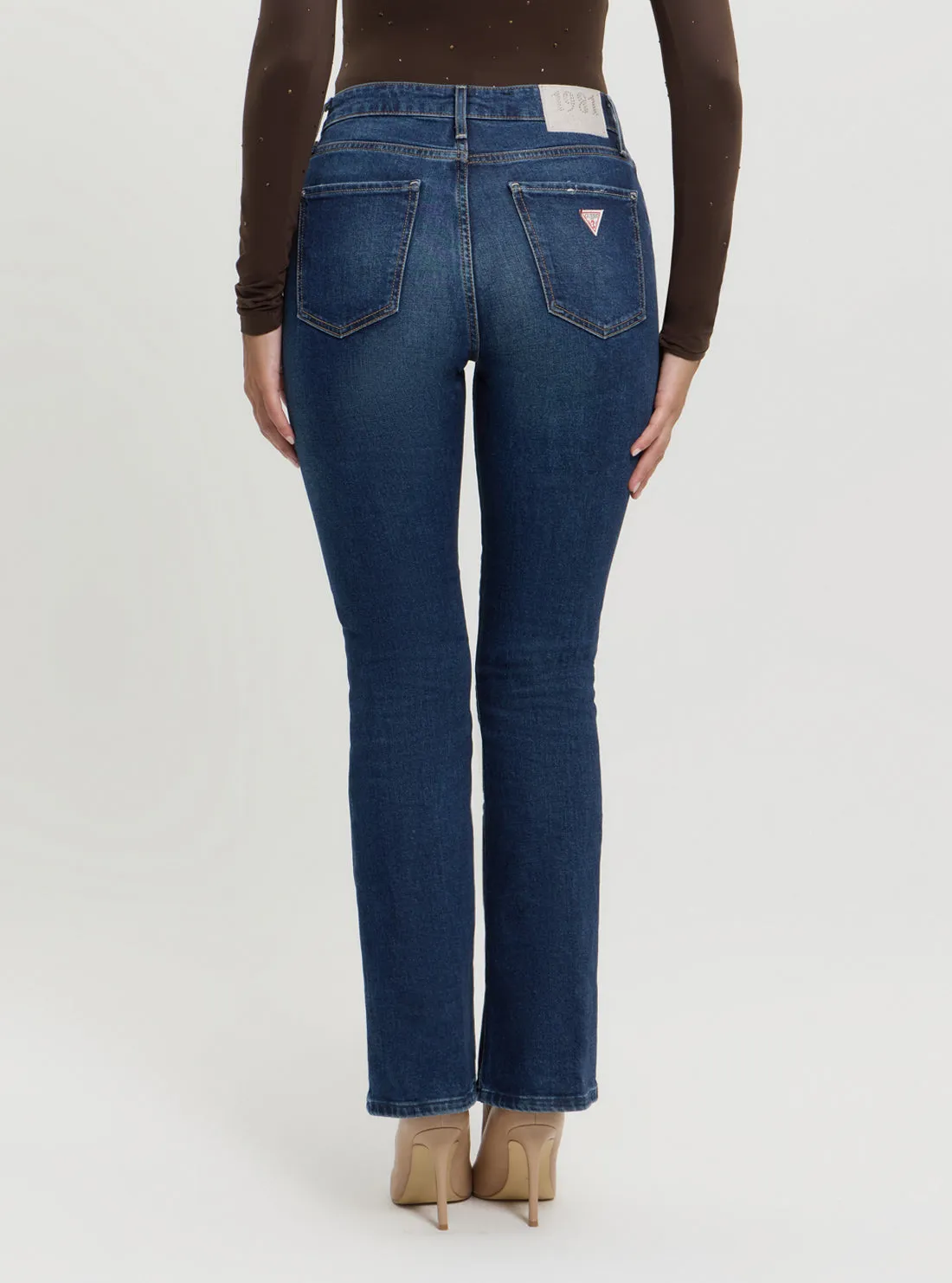 Blue Sexy Flare High Rise in Dark Wash