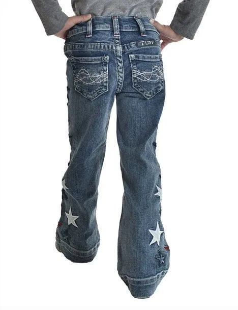 Cowgirl Tuff Girls Starstruck Medium Wash Cotton Blend Jeans
