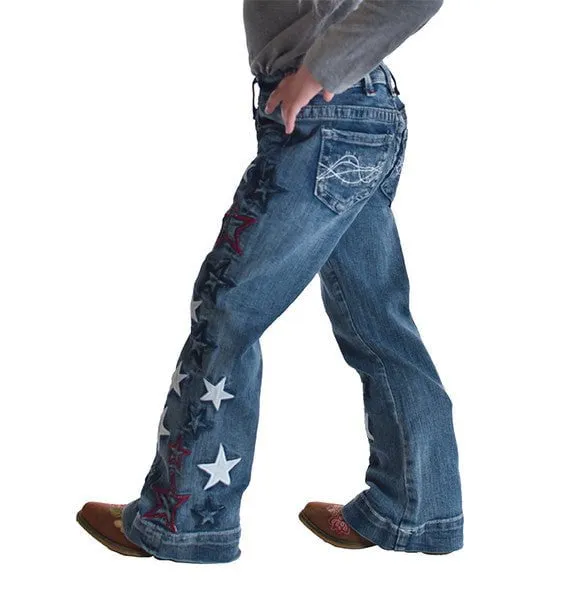 Cowgirl Tuff Girls Starstruck Medium Wash Cotton Blend Jeans