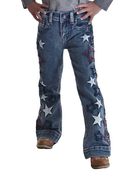 Cowgirl Tuff Girls Starstruck Medium Wash Cotton Blend Jeans