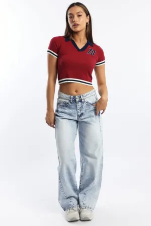 Denim Balloon fit Jeans with Seam