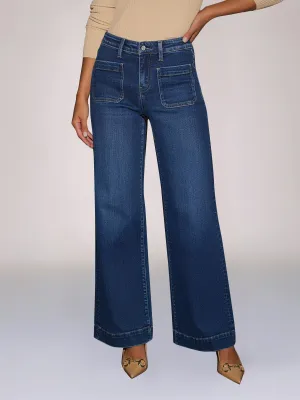 Denim High Waist Pocketed Wide Leg Baggy Jeans