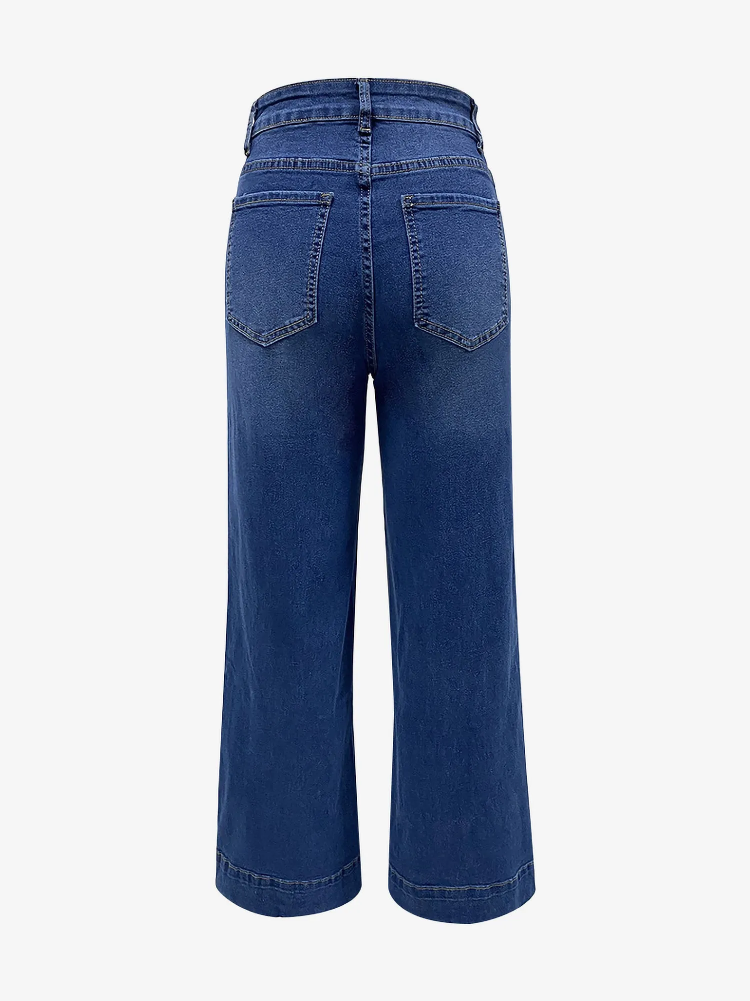 Denim High Waist Pocketed Wide Leg Baggy Jeans