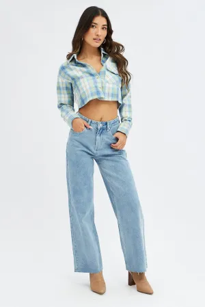 Denim Wide Leg Denim Jeans High Rise