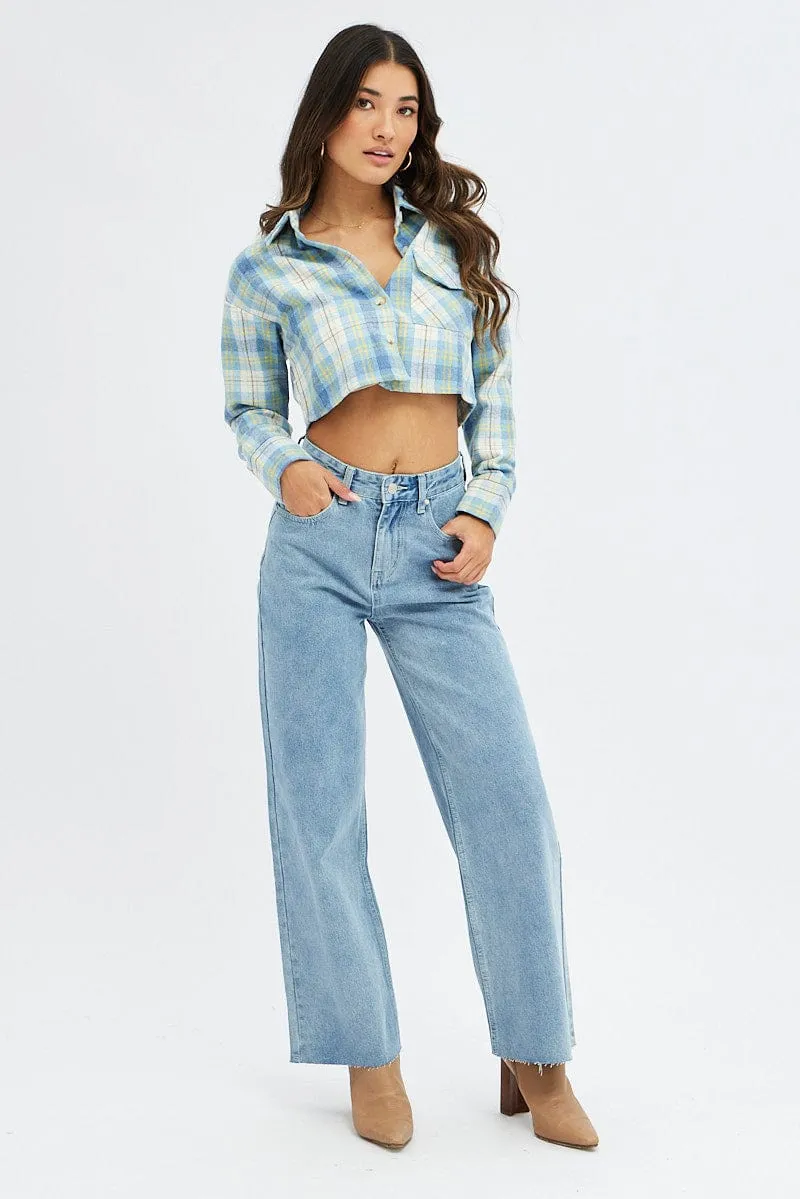 Denim Wide Leg Denim Jeans High Rise