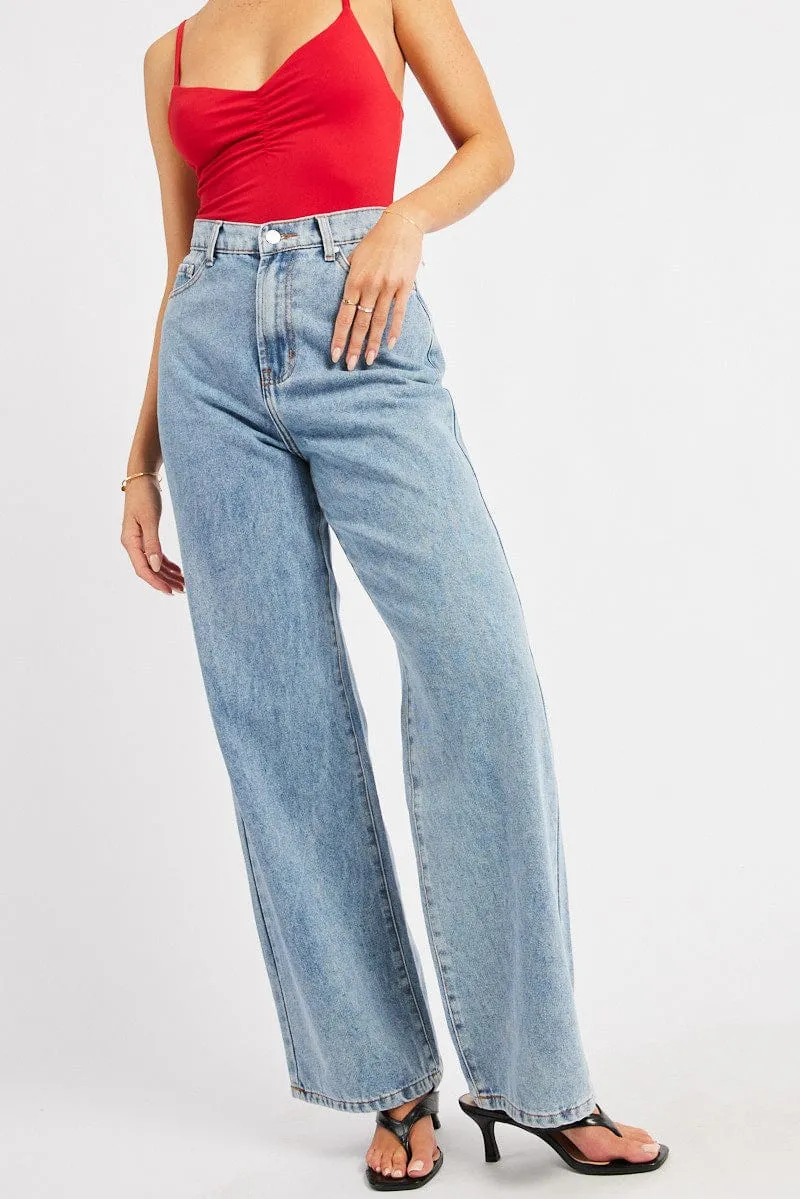 Denim Wide Leg Jean High Rise