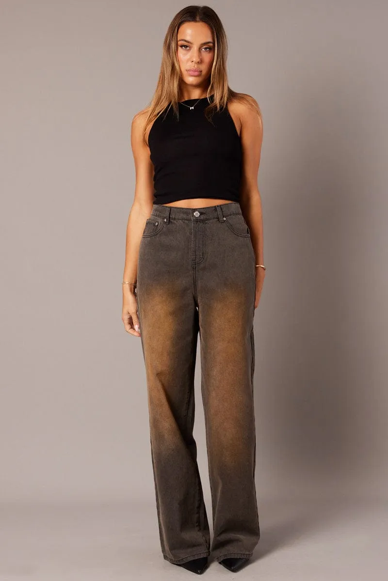 Denim Wide Leg Jean High Rise