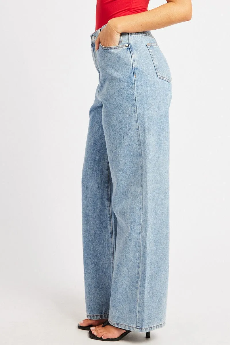Denim Wide Leg Jean High Rise