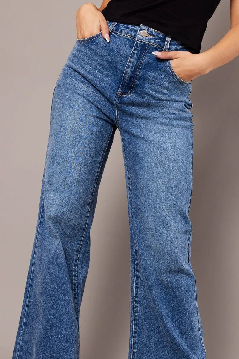 Denim Wide Leg Jean High Rise