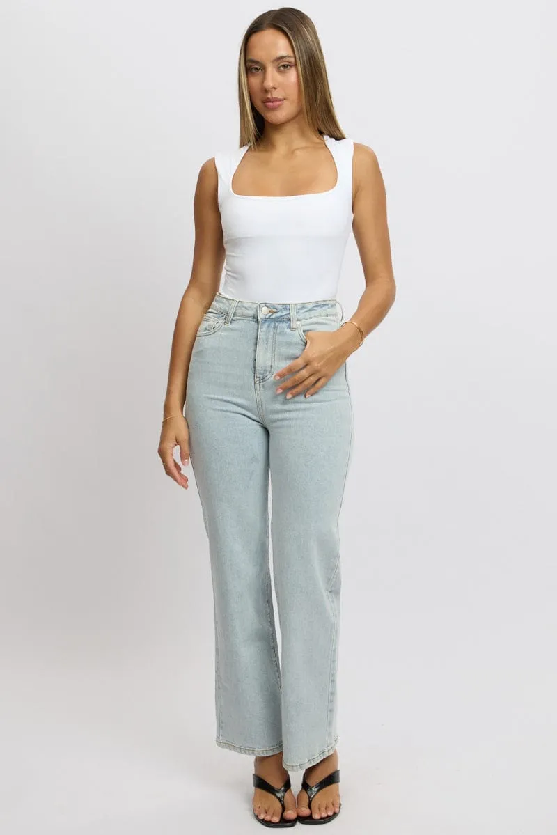 Denim Wide Leg Jeans