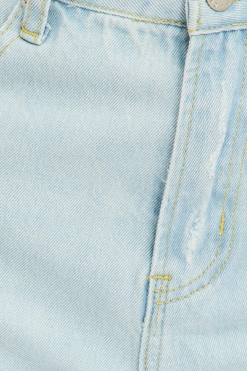 Denim Baggy Jeans High Rise Ripped