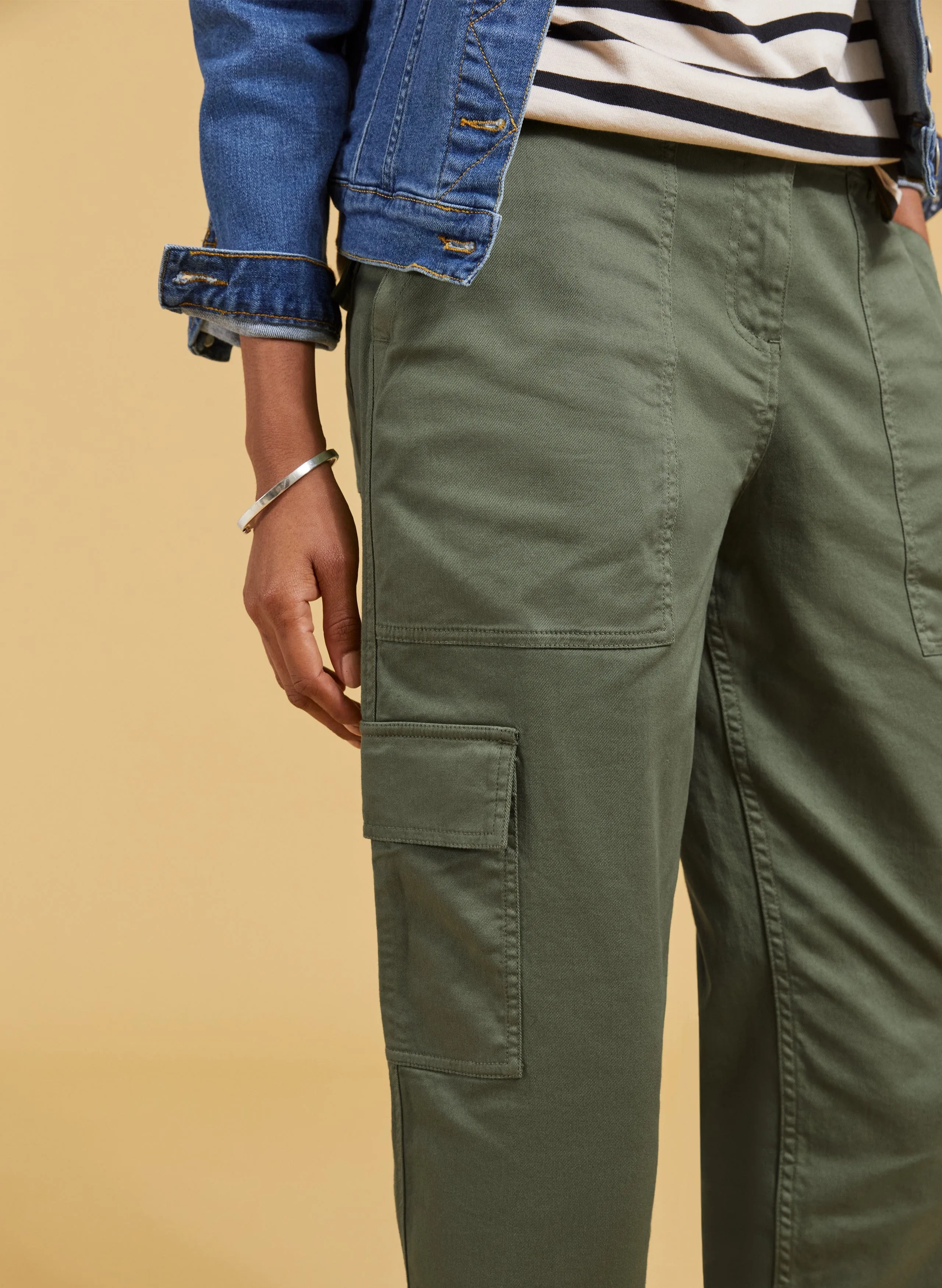 Edith Organic Cotton Cargos | Khaki