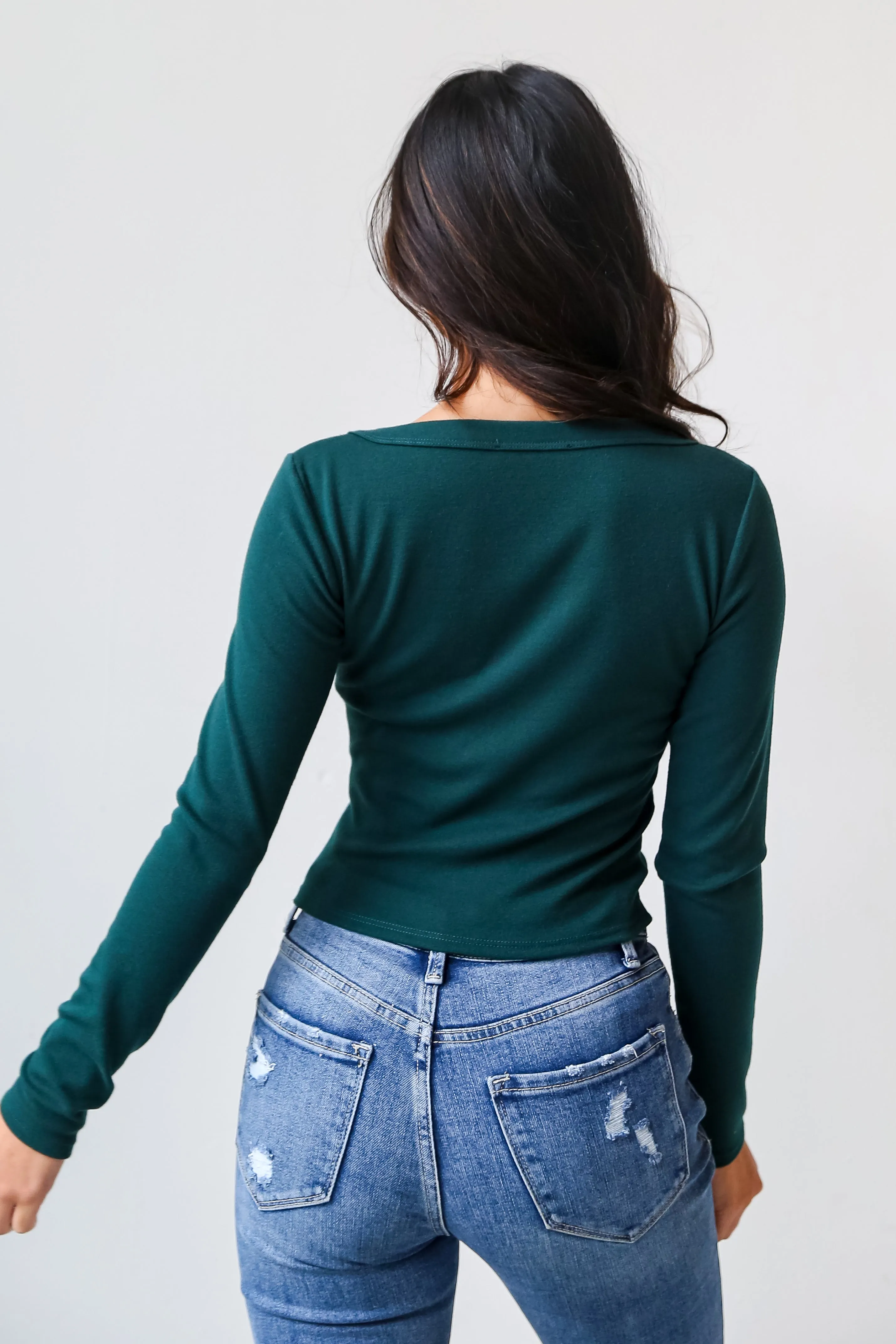 FINAL SALE - Dakota Emerald Green Crop Top - DOORBUSTER