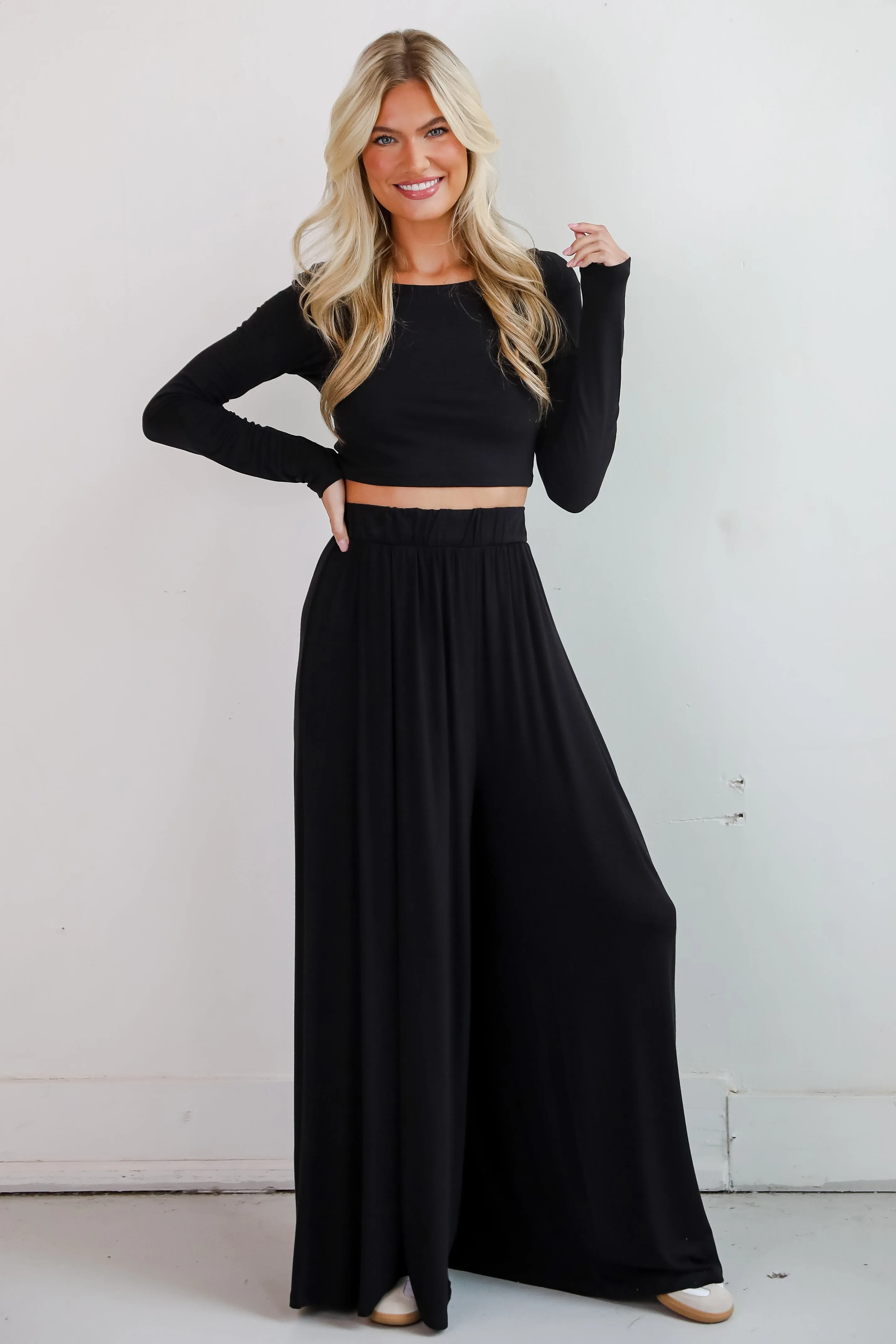 FINAL SALE - Expert Charm Black Crop Top - DU DEAL