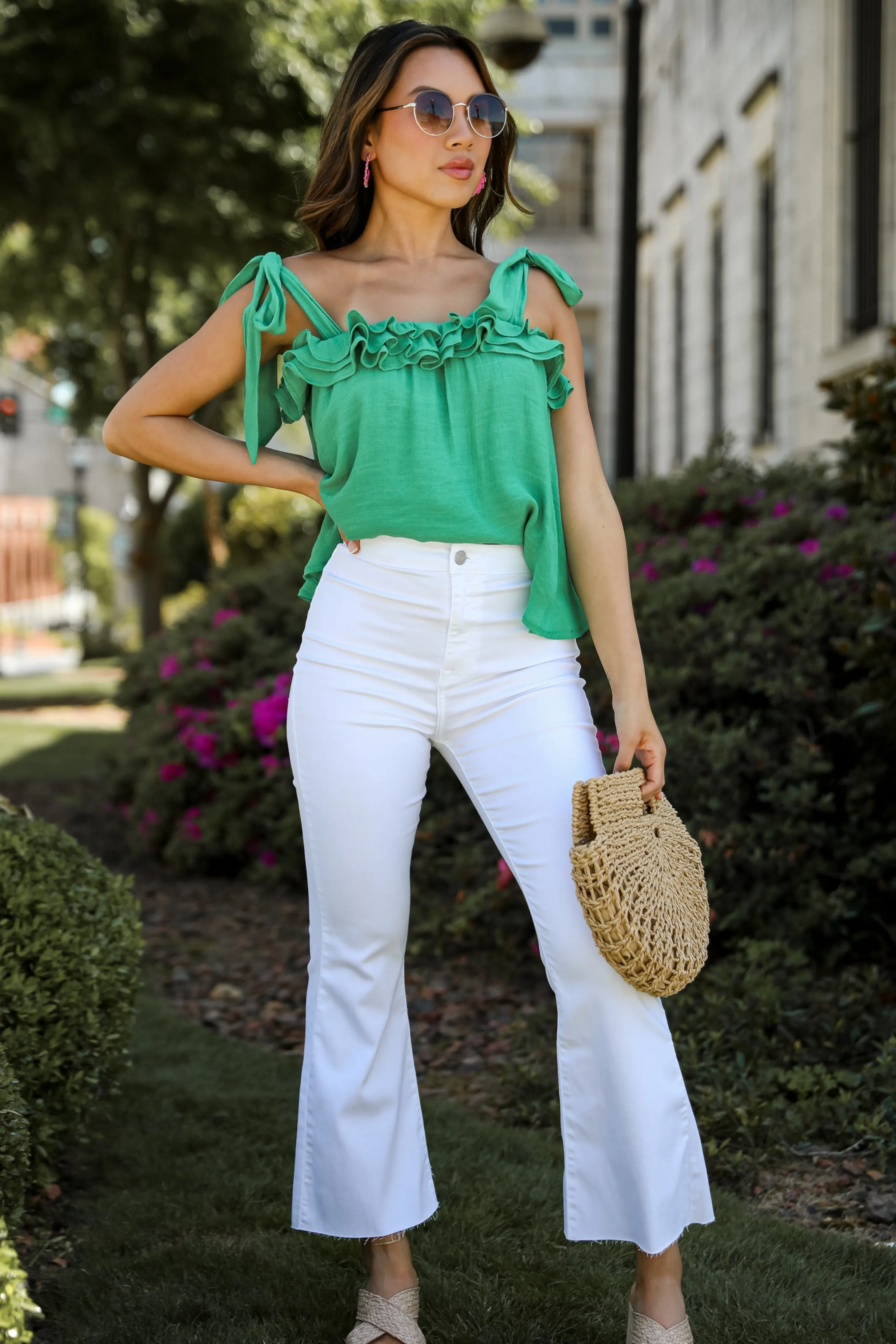FINAL SALE - Kaitlyn White Flare Jeans