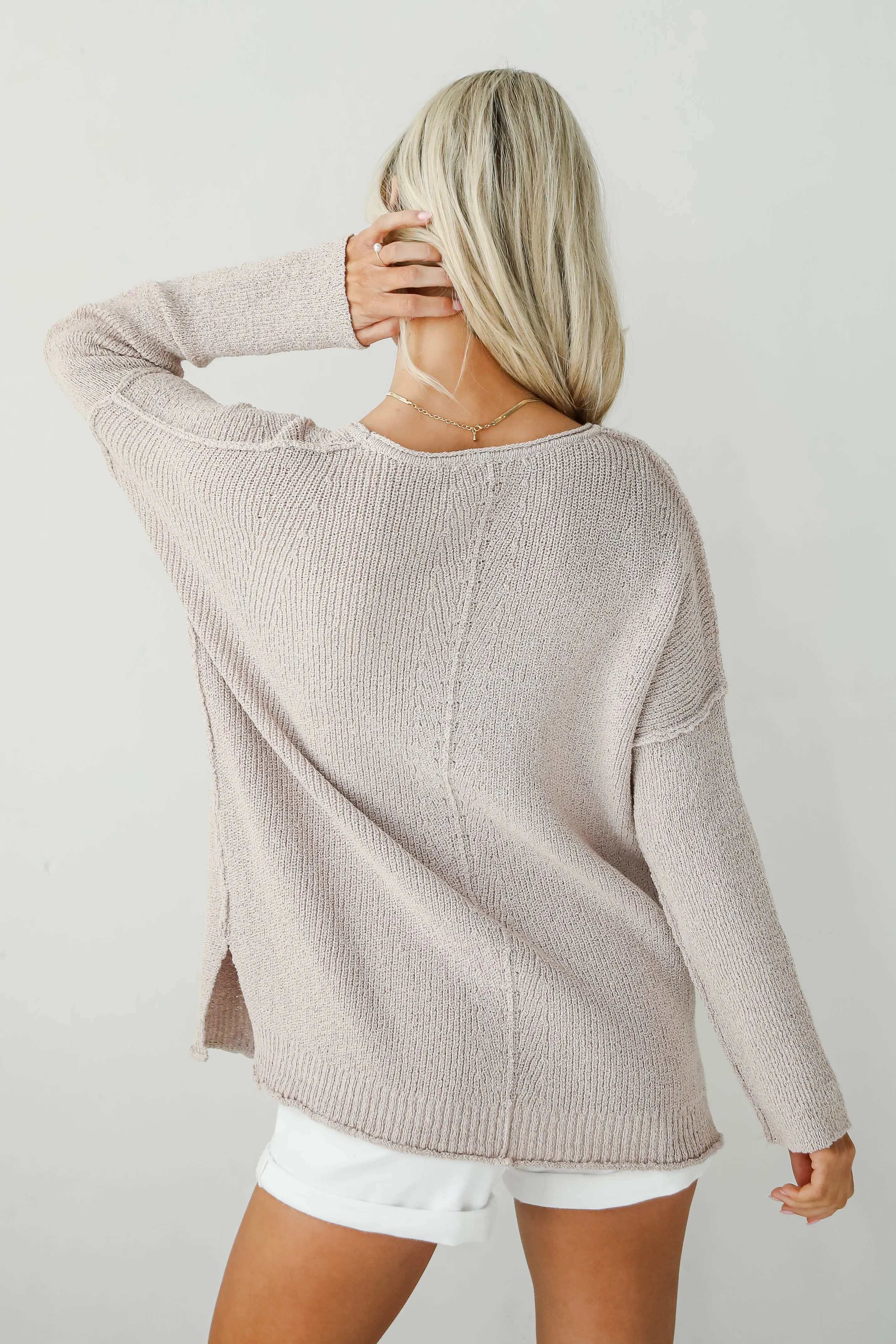 FINAL SALE - Notably Toasty Mauve Lightweight Knit Sweater