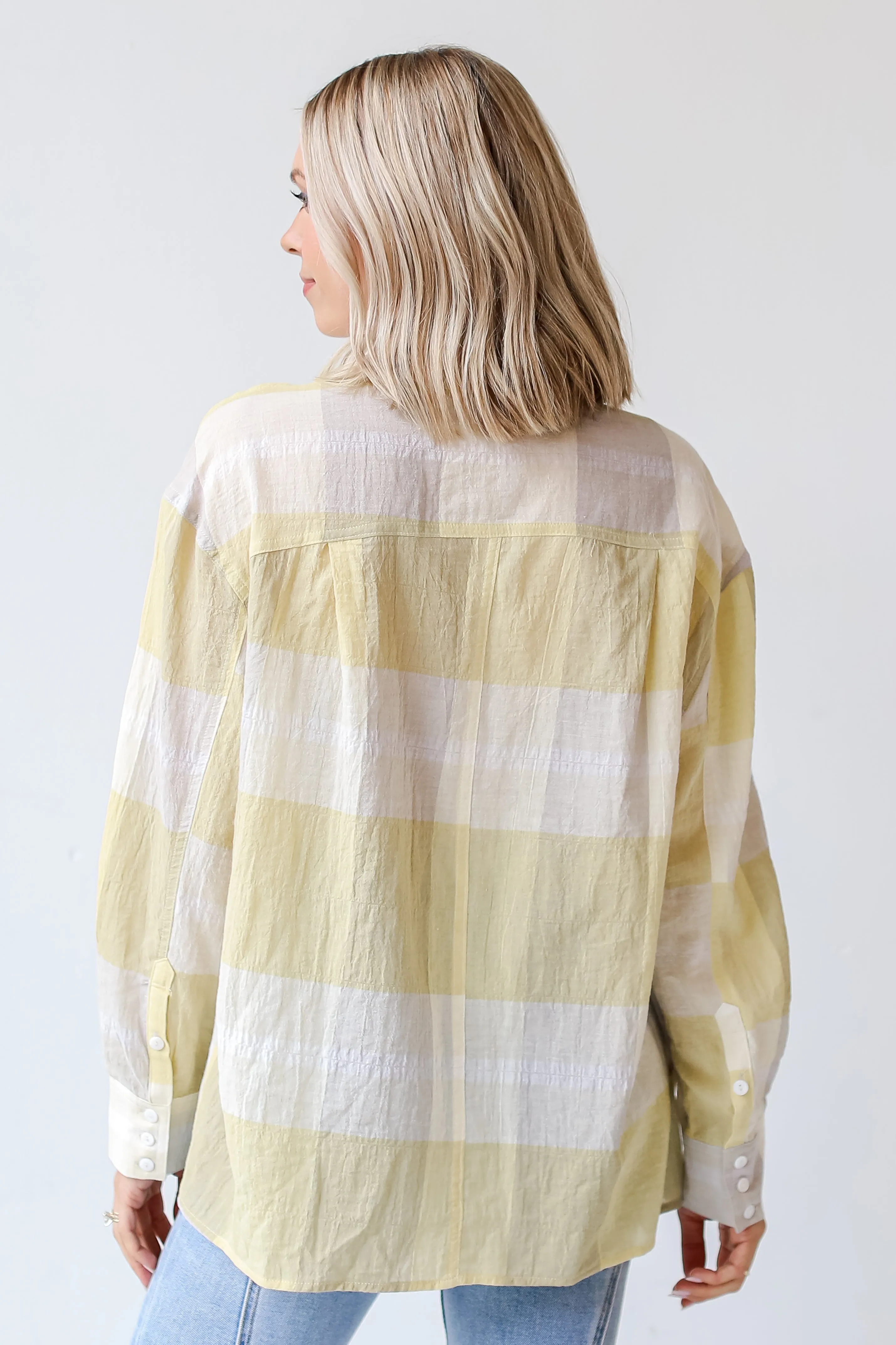 FINAL SALE - Playful Personality Plaid Button-Up Blouse