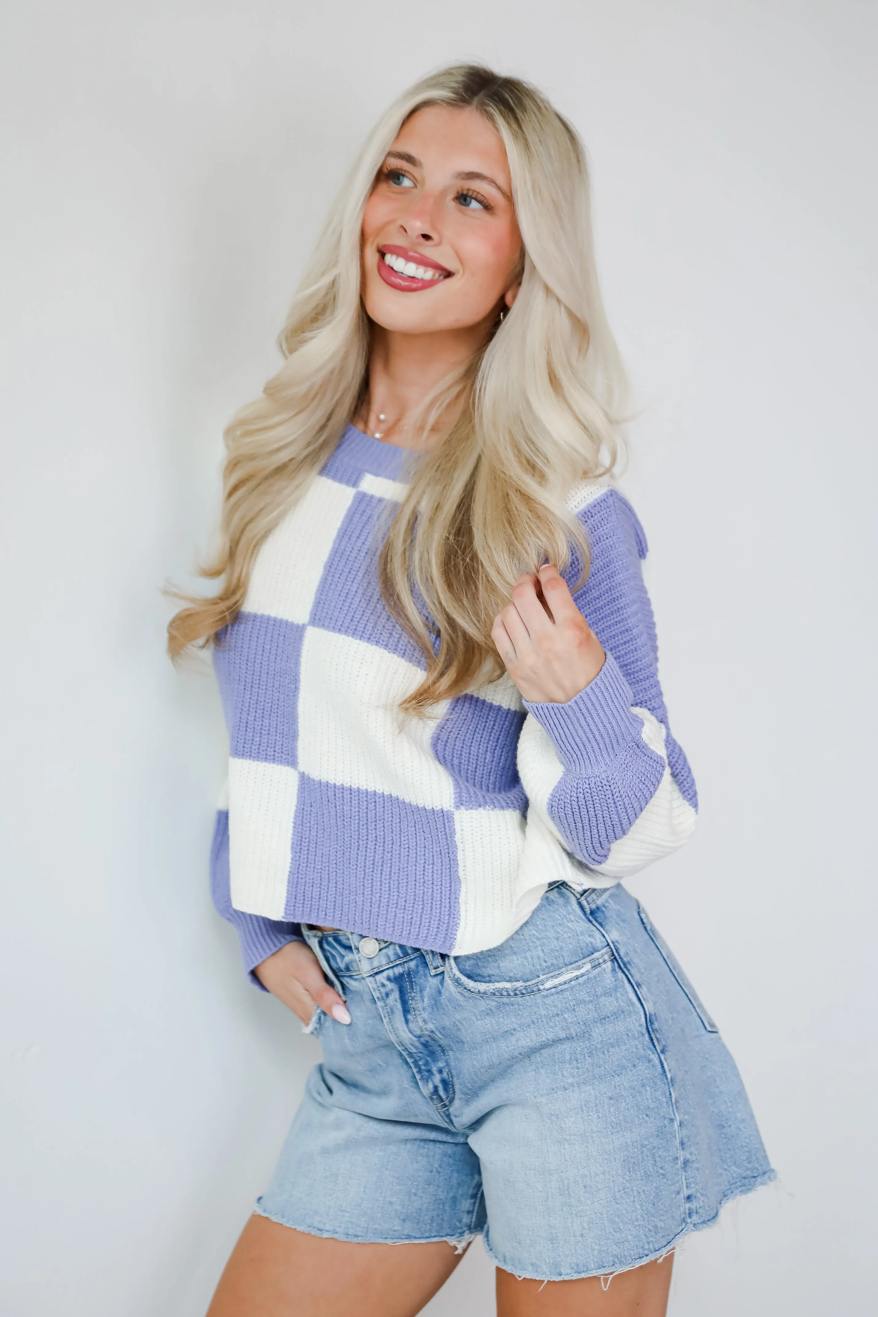 FINAL SALE - Precisely Adorable Checkered Sweater
