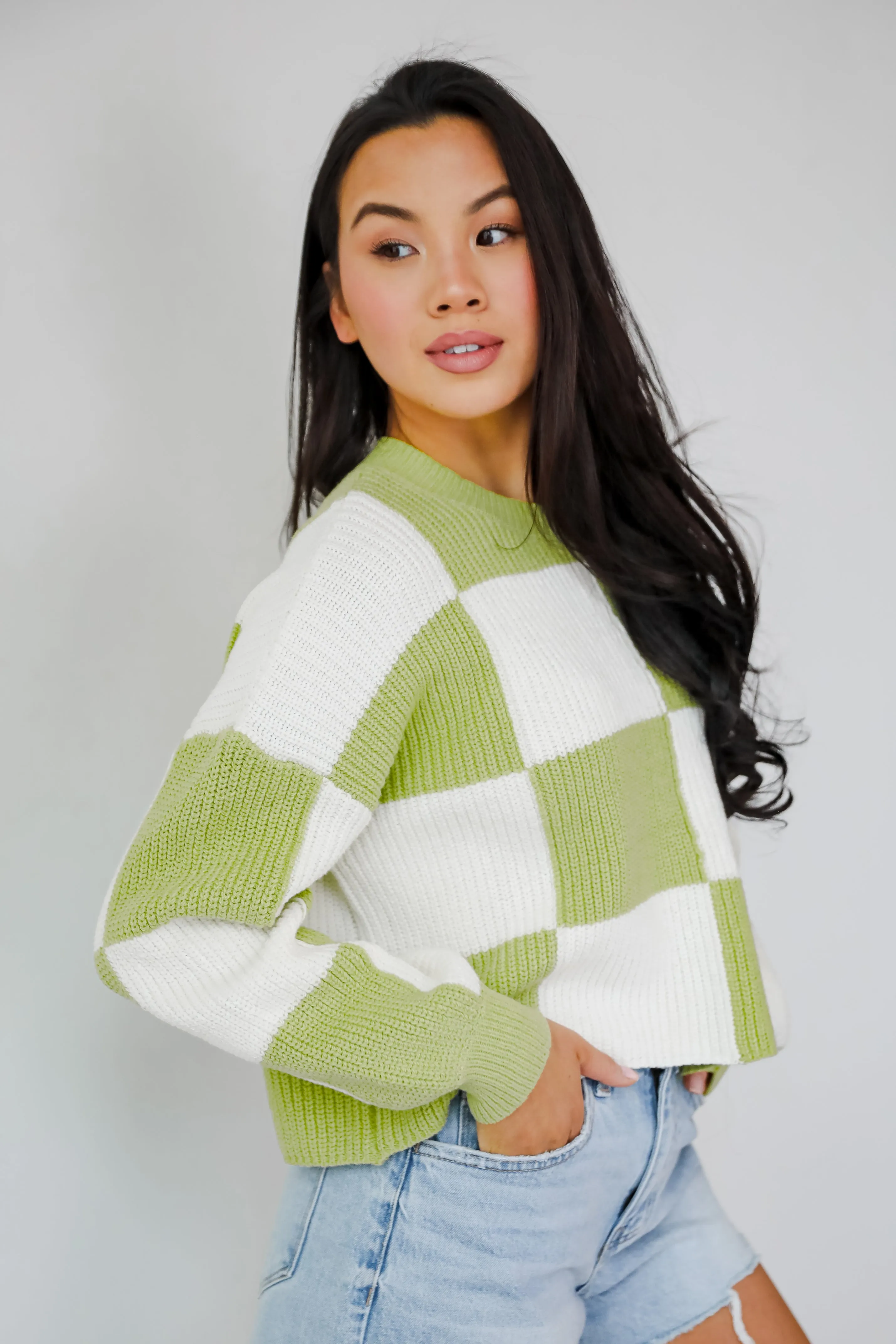 FINAL SALE - Precisely Adorable Checkered Sweater