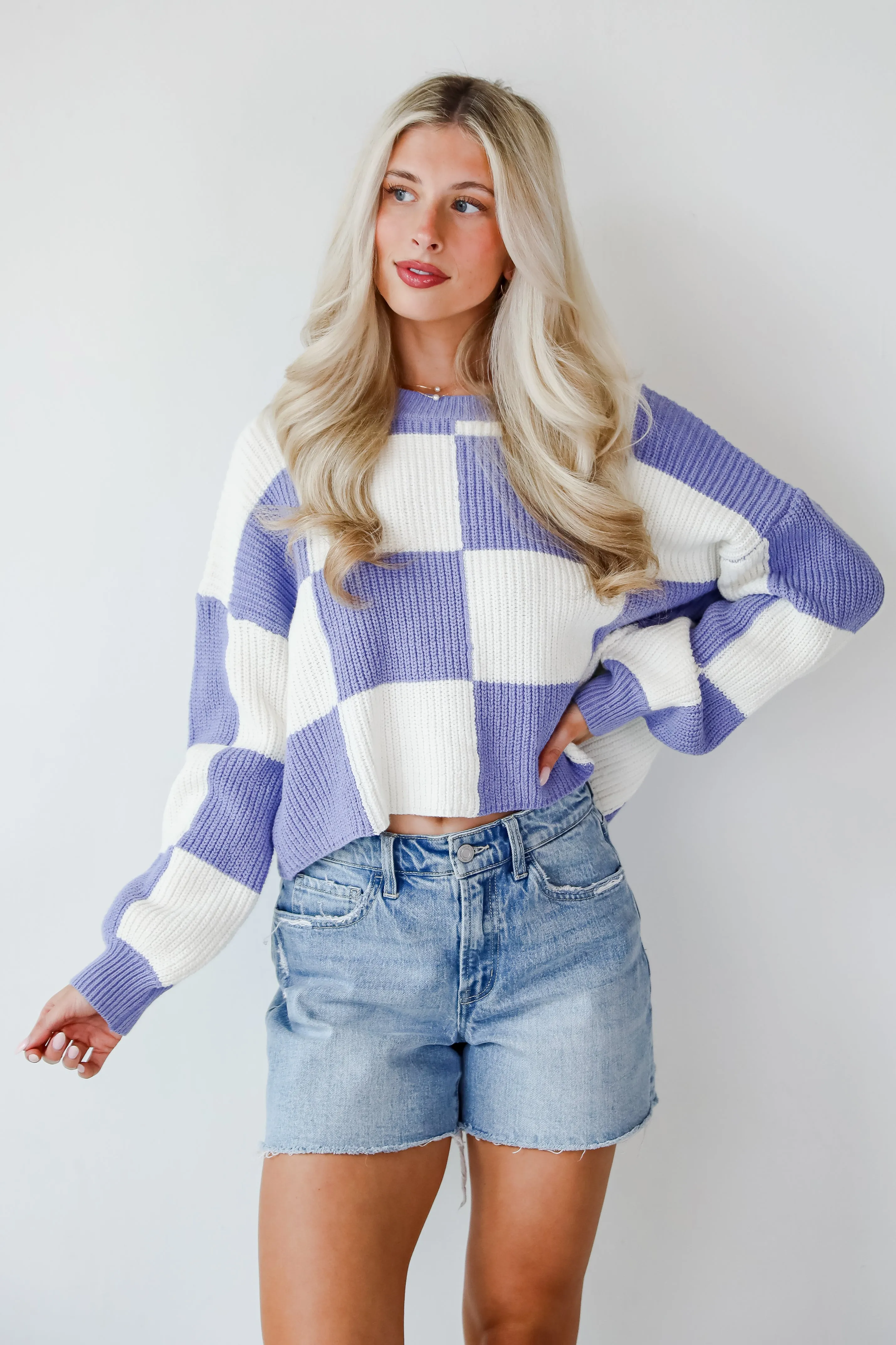 FINAL SALE - Precisely Adorable Checkered Sweater